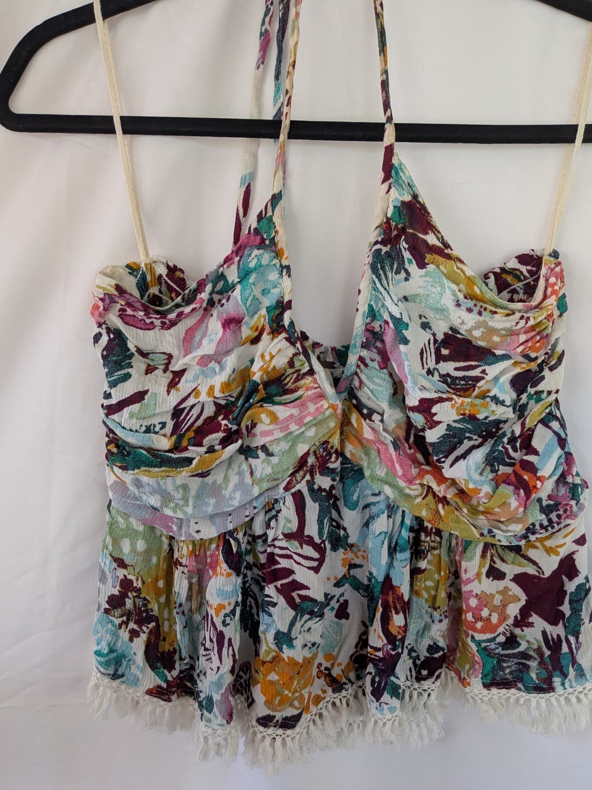Free People Set S Boho Floral Skirt Top Lace Tiered Maxi Festival Outfit — photo 15 of 22