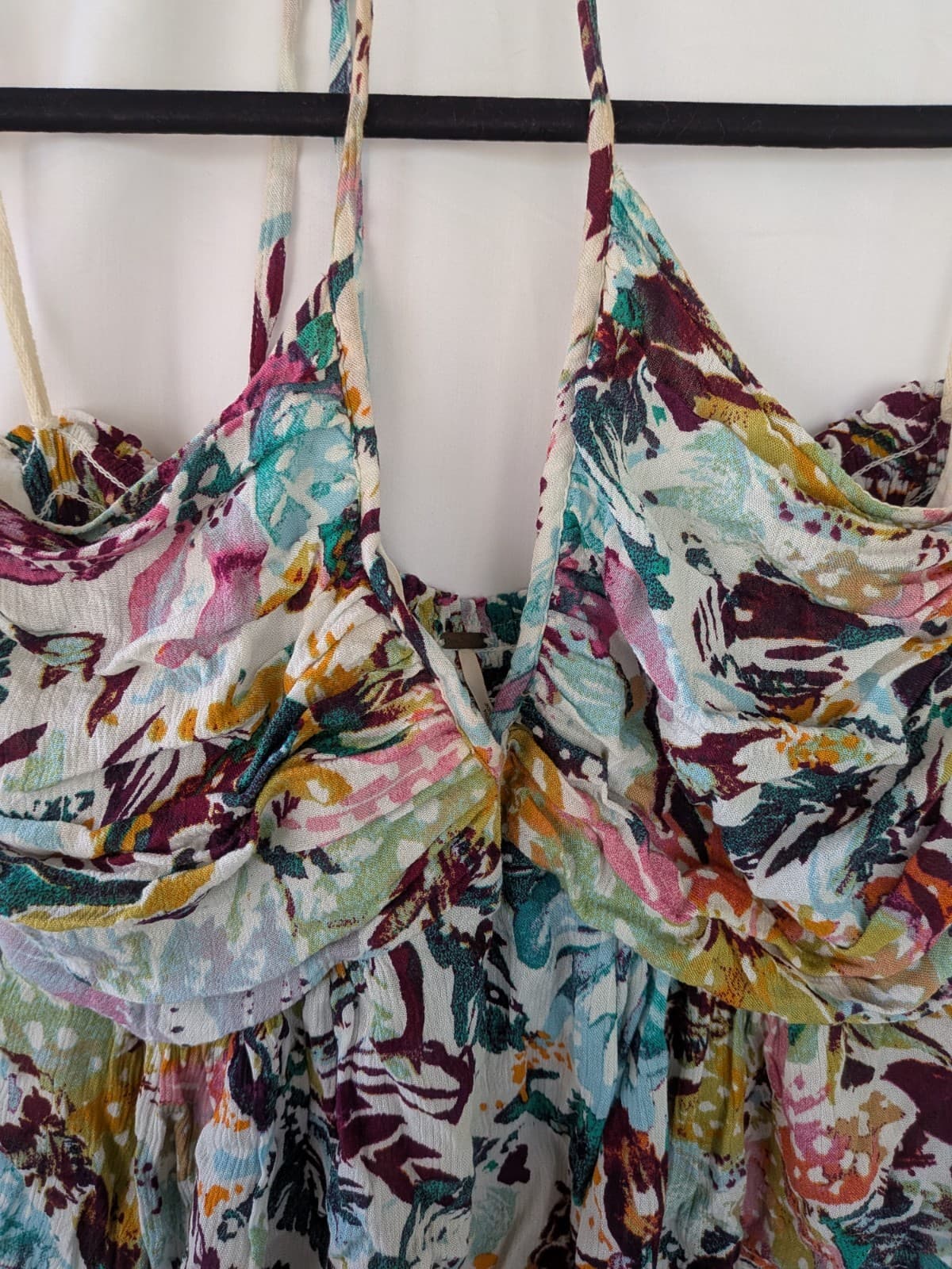 Free People Set S Boho Floral Skirt Top Lace Tiered Maxi Festival Outfit — photo 17 of 22