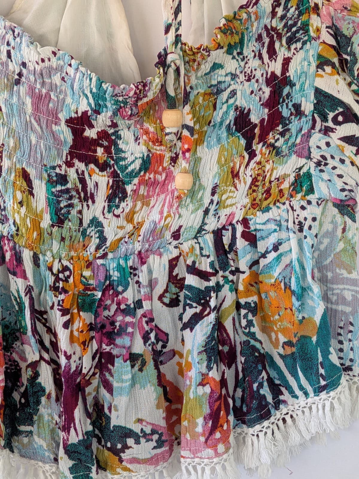 Free People Set S Boho Floral Skirt Top Lace Tiered Maxi Festival Outfit — photo 21 of 22