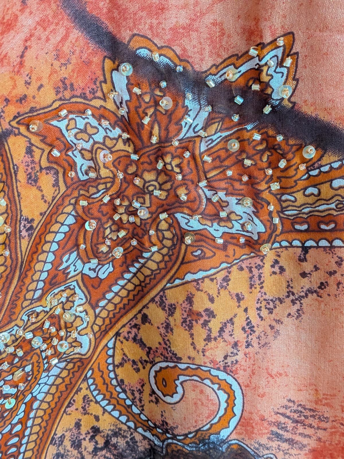 Anthea Crawford Silk Cocktail Dress Coral Orange Animal Print Occasion Size 16 — photo 6 of 16