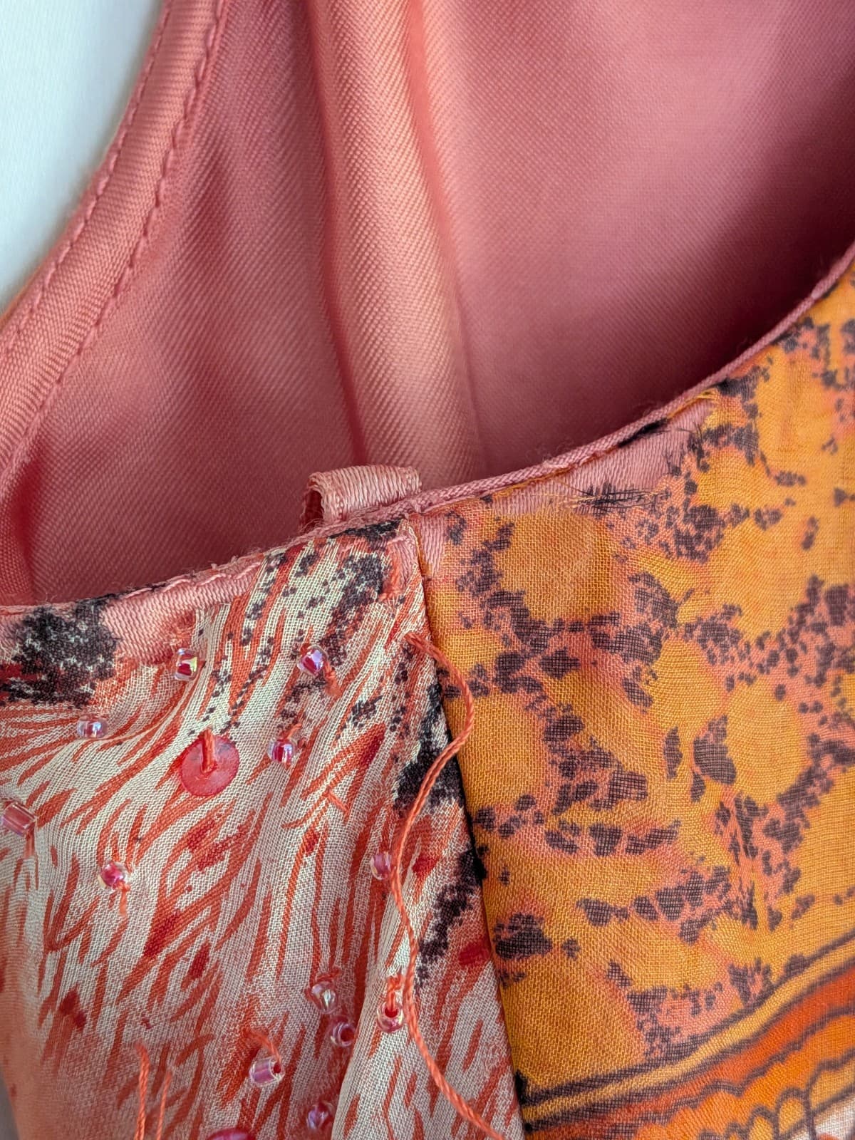 Anthea Crawford Silk Cocktail Dress Coral Orange Animal Print Occasion Size 16 — photo 10 of 16