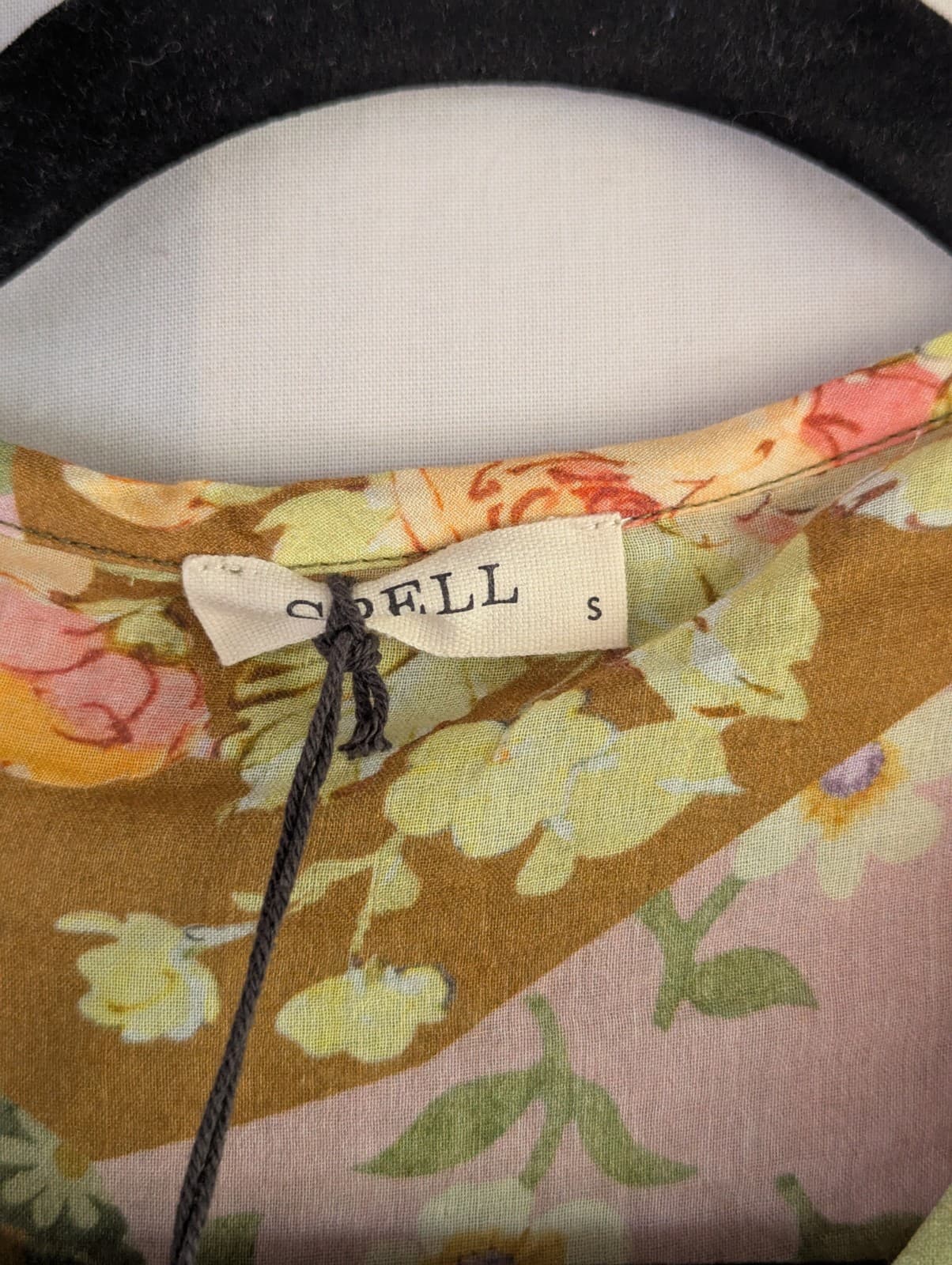 Spell Dress Freda Boho Midi Green Olive Patchwork Floral Size S AUS 10 — photo 9 of 15