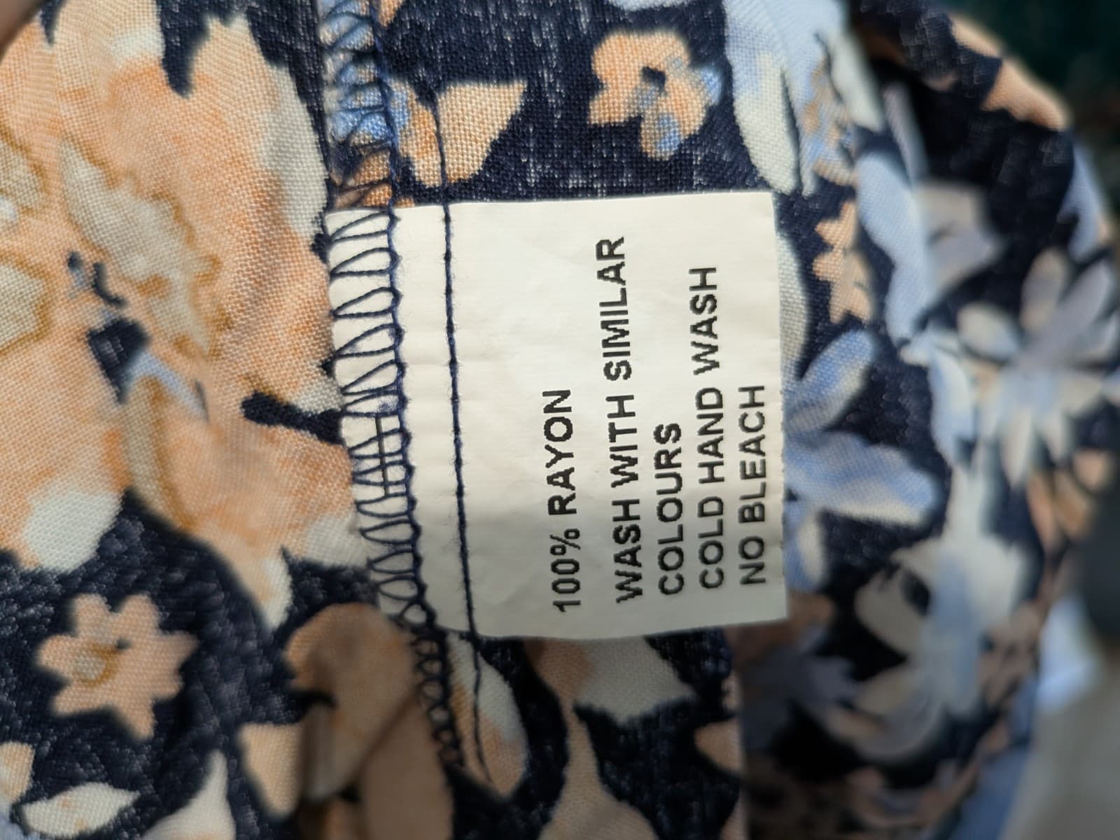 Iris Maxi Floral Mini Dress Size 16 Blue Peach Boho Cut Out Tie Back Rayon — photo 8 of 12