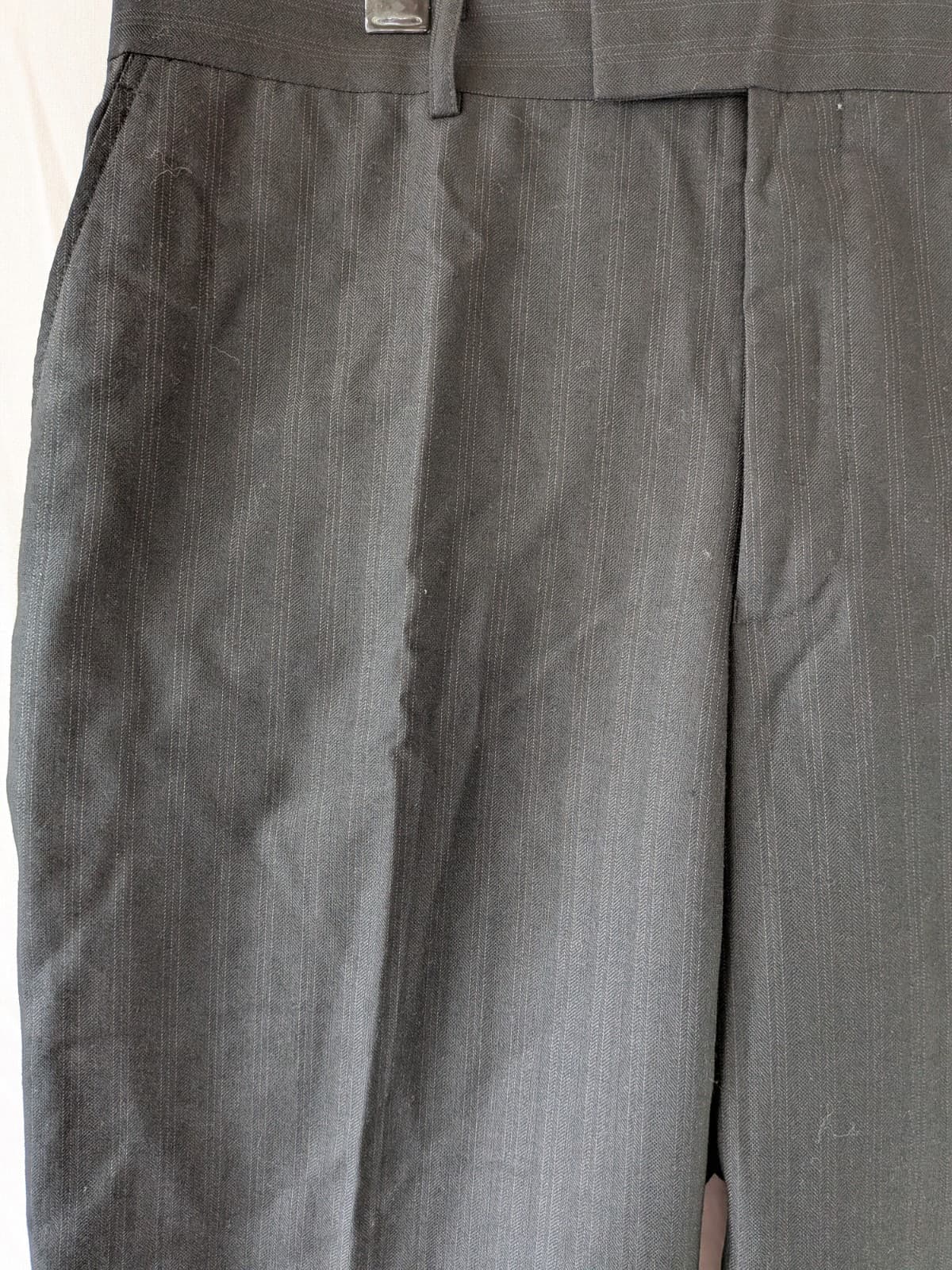 Rodd Gunn Dress Pants Mens Black Pinstripe Wool Tailored Trousers Size 36 — photo 4 of 12