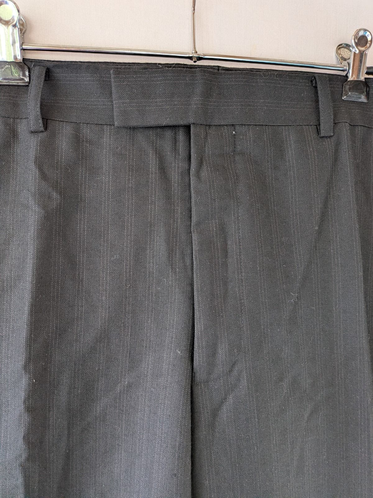 Rodd Gunn Dress Pants Mens Black Pinstripe Wool Tailored Trousers Size 36 — photo 5 of 12