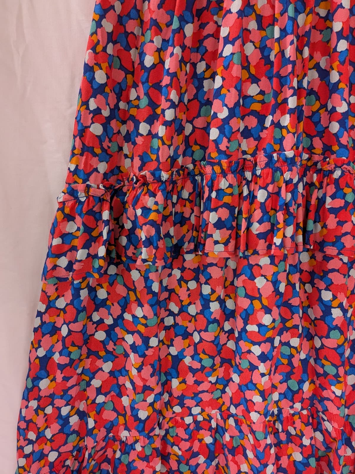 Mister Zimi Maxi Dress AU 12 Off Shoulder Shirred Tiered Boho Red Blue — photo 6 of 14
