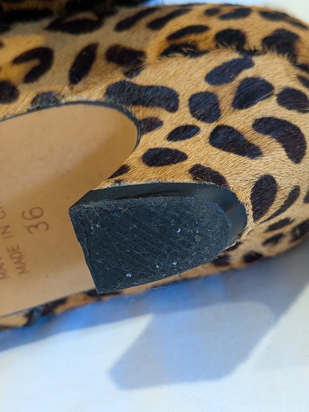 Jo Mercer Leopard Pony Hair Ankle Boots Size EU 36 AU 5 Chelsea Kitten Heel — photo 14 of 16