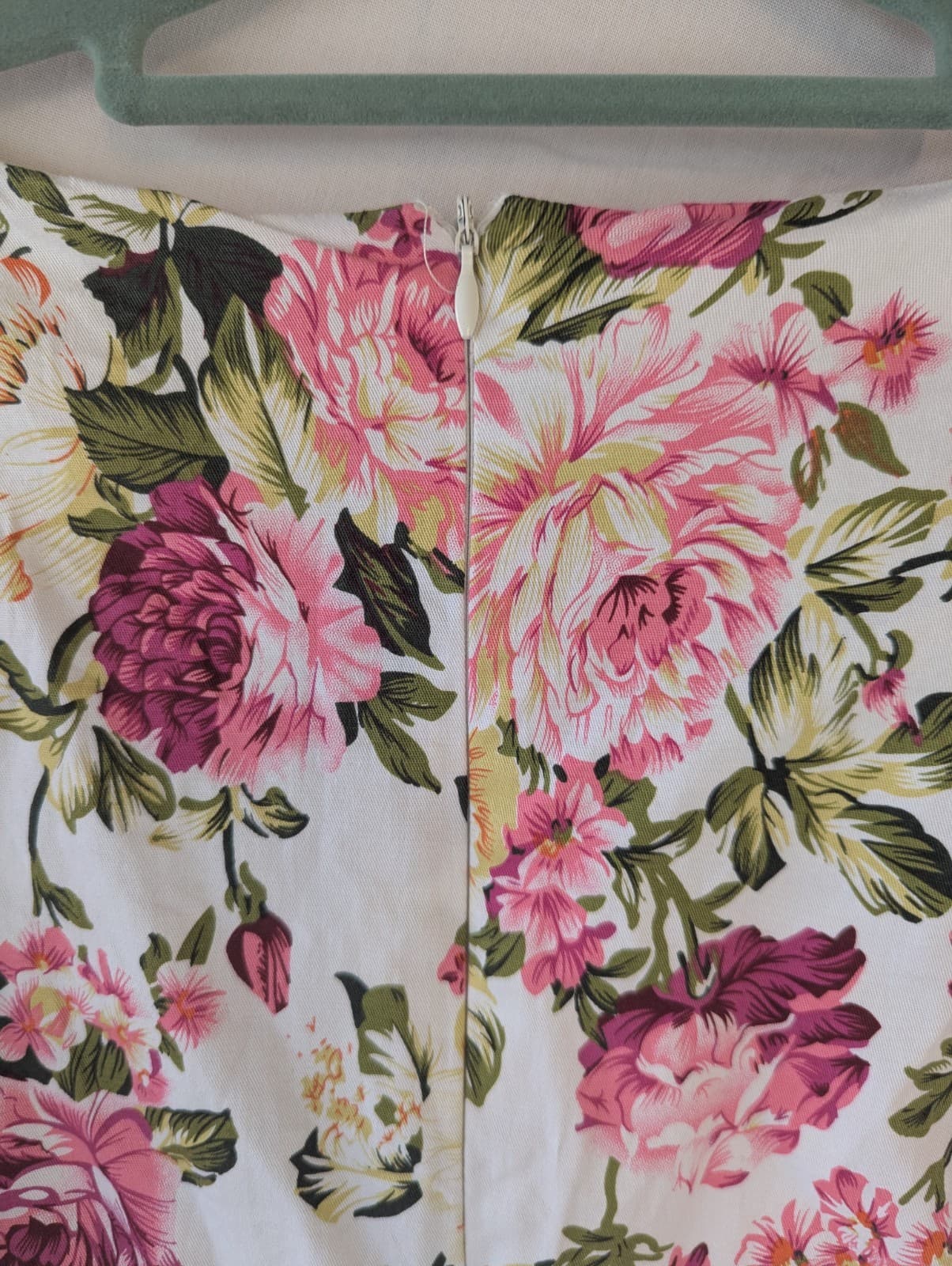 Minx & Moss Dress White Pink Floral Puff Sleeve Mini Cotton Party Size 14 — photo 11 of 13