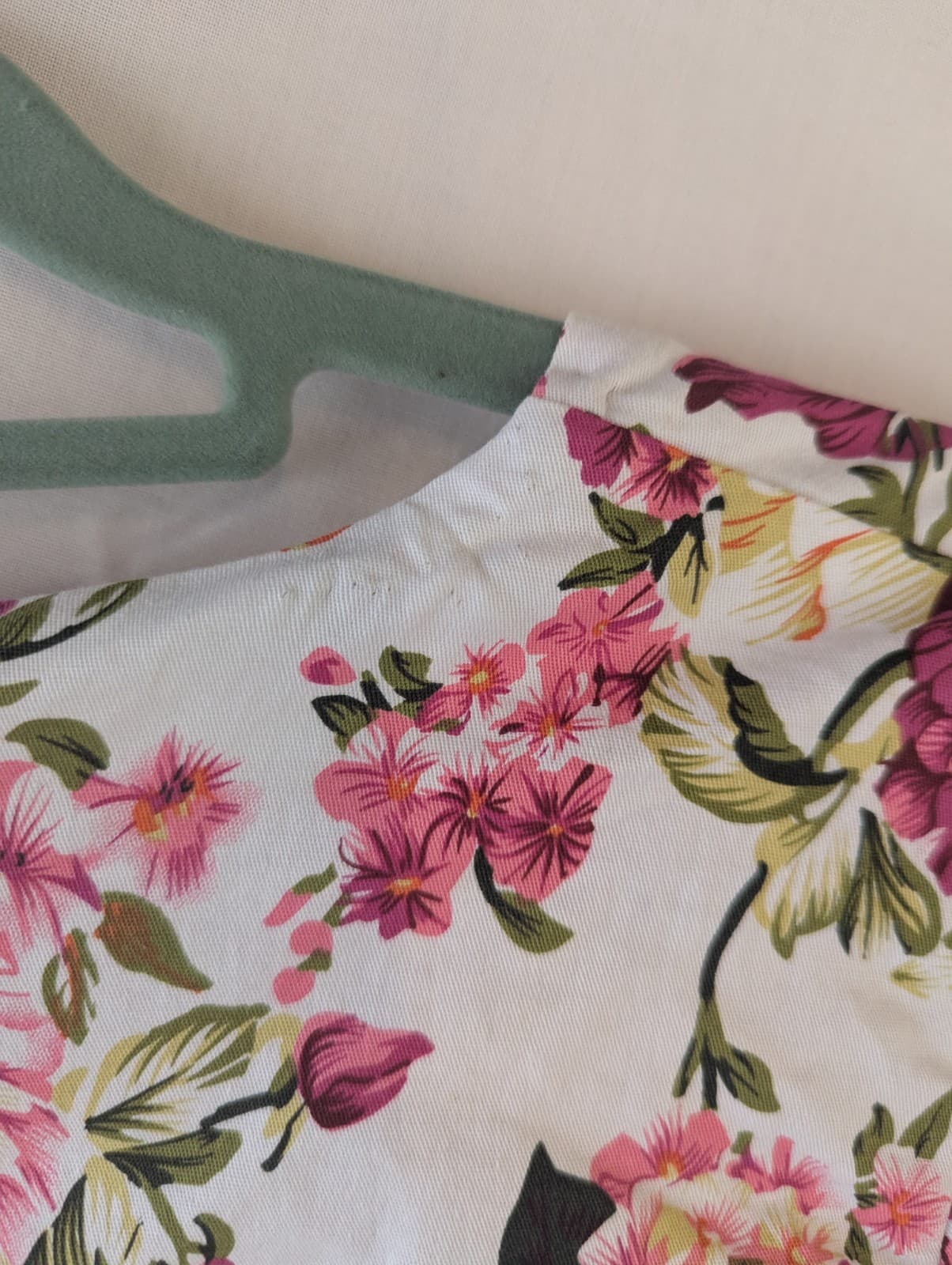 Minx & Moss Dress White Pink Floral Puff Sleeve Mini Cotton Party Size 14 — photo 13 of 13