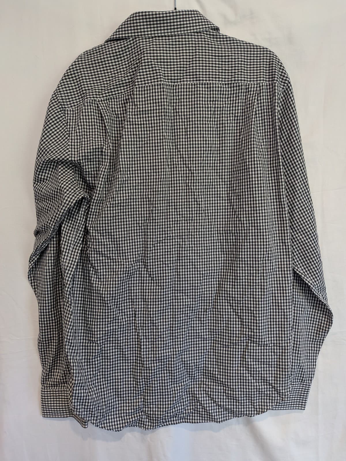 RM Williams Gingham Check Shirt Mens Large Black White Cotton Tapered Fit — photo 11 of 11