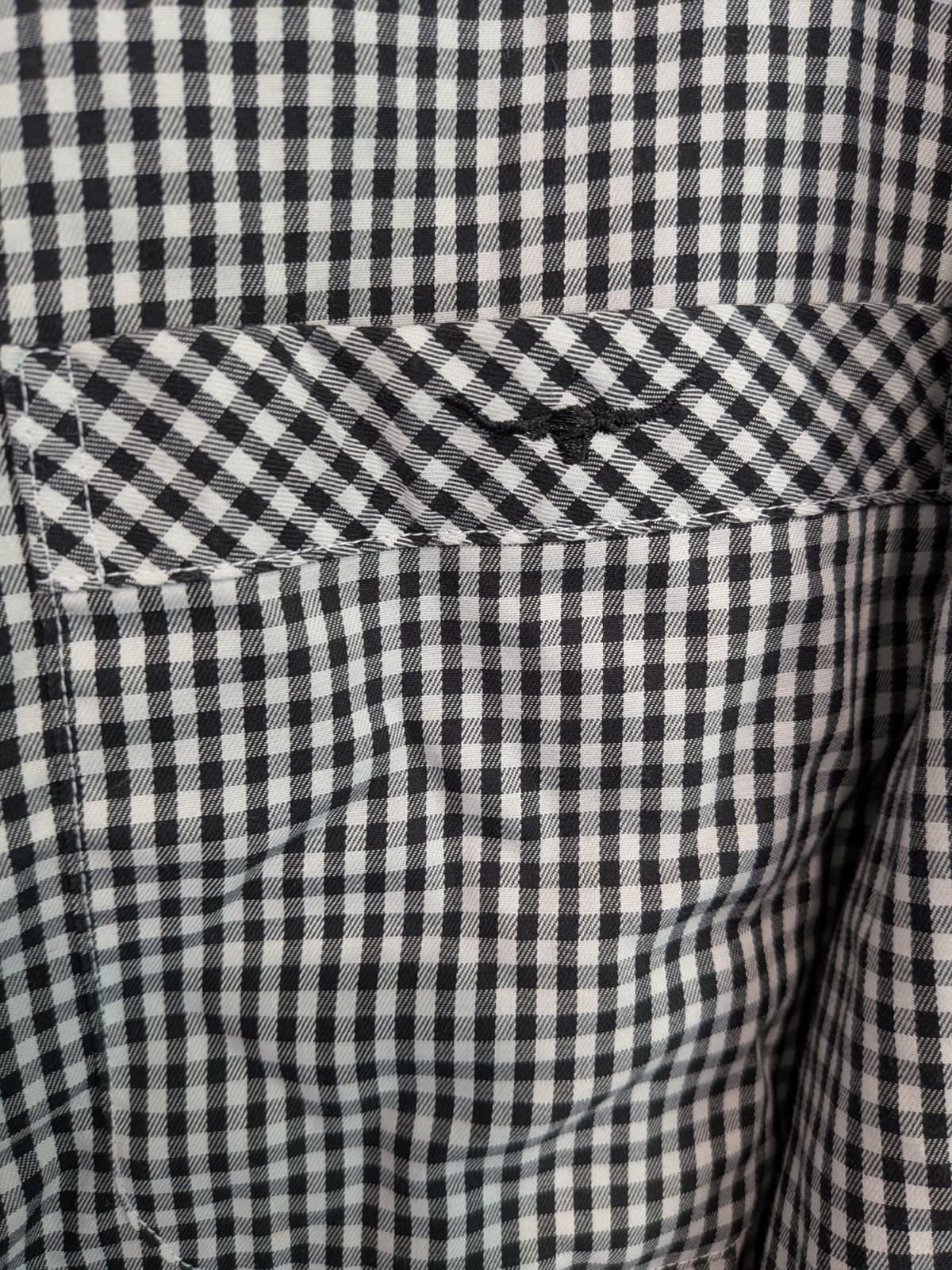 RM Williams Gingham Check Shirt Mens Large Black White Cotton Tapered Fit — photo 7 of 11