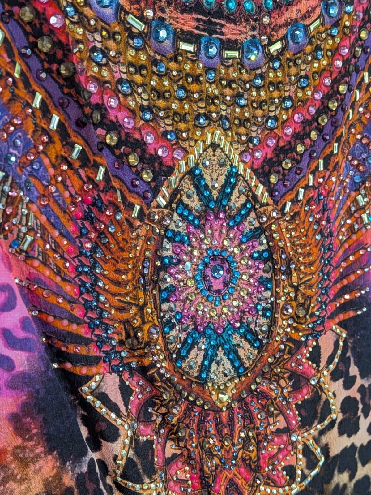 Camilla Scoop Back Hem Dress Surrealist Suspension Silk Kaftan Crystal One Size — photo 11 of 24