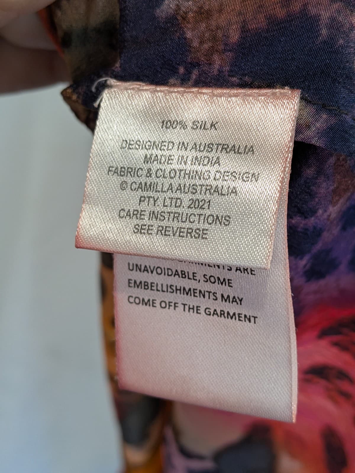 Camilla Scoop Back Hem Dress Surrealist Suspension Silk Kaftan Crystal One Size — photo 15 of 24