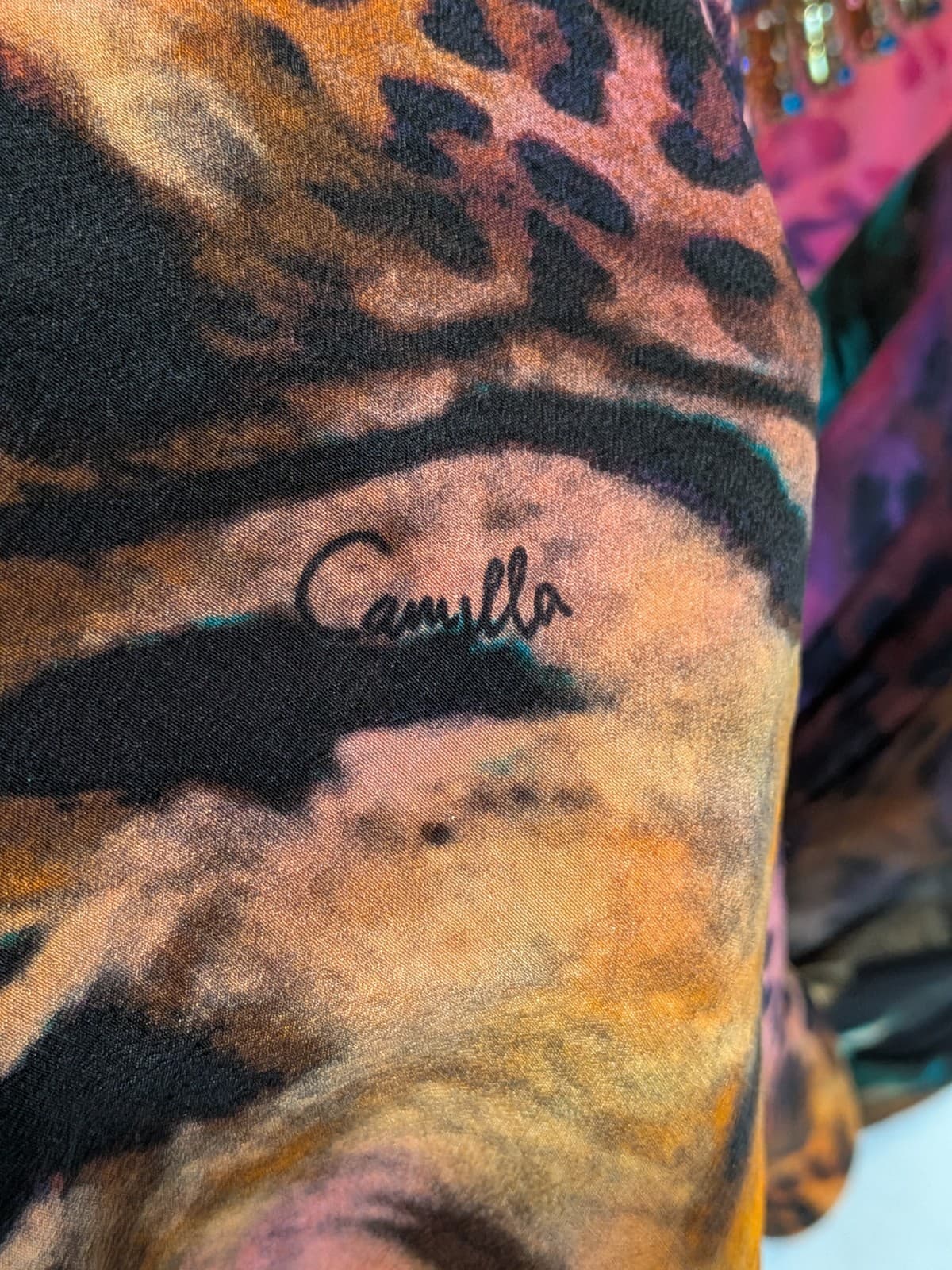 Camilla Scoop Back Hem Dress Surrealist Suspension Silk Kaftan Crystal One Size — photo 19 of 24