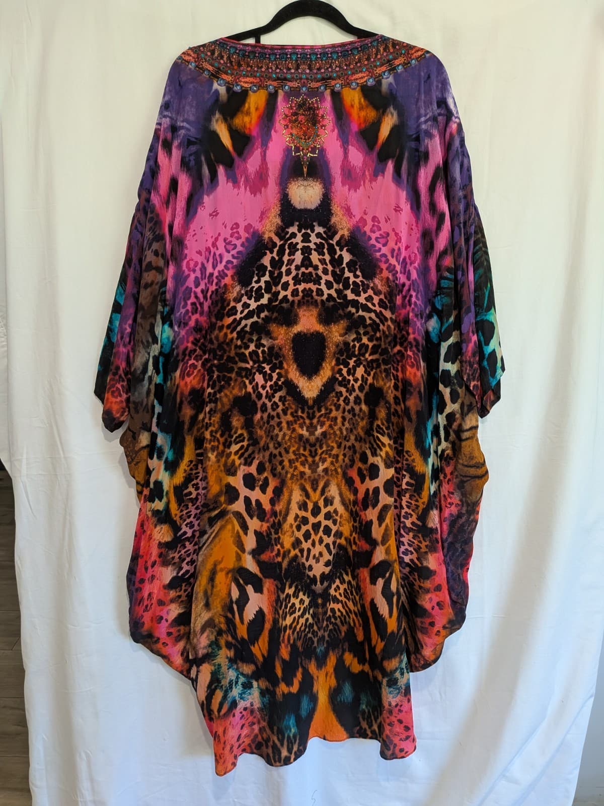 Camilla Scoop Back Hem Dress Surrealist Suspension Silk Kaftan Crystal One Size — photo 22 of 24