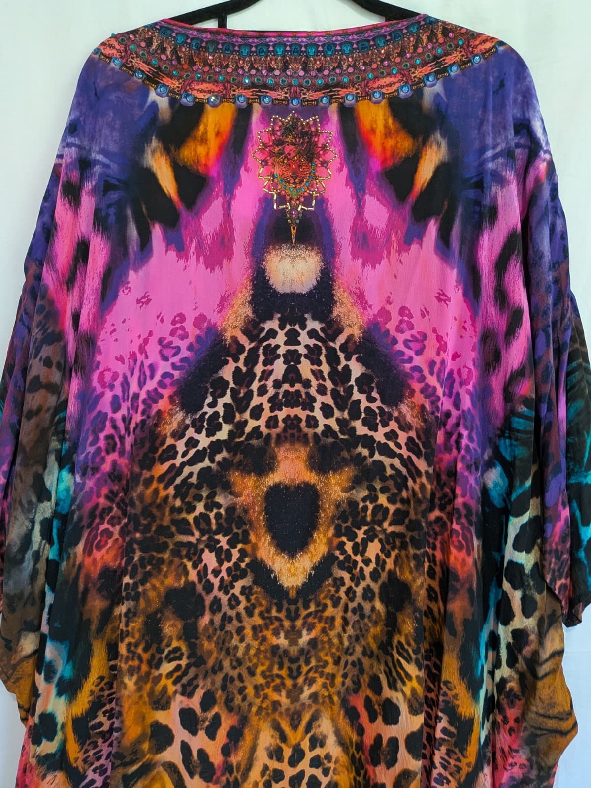 Camilla Scoop Back Hem Dress Surrealist Suspension Silk Kaftan Crystal One Size — photo 23 of 24