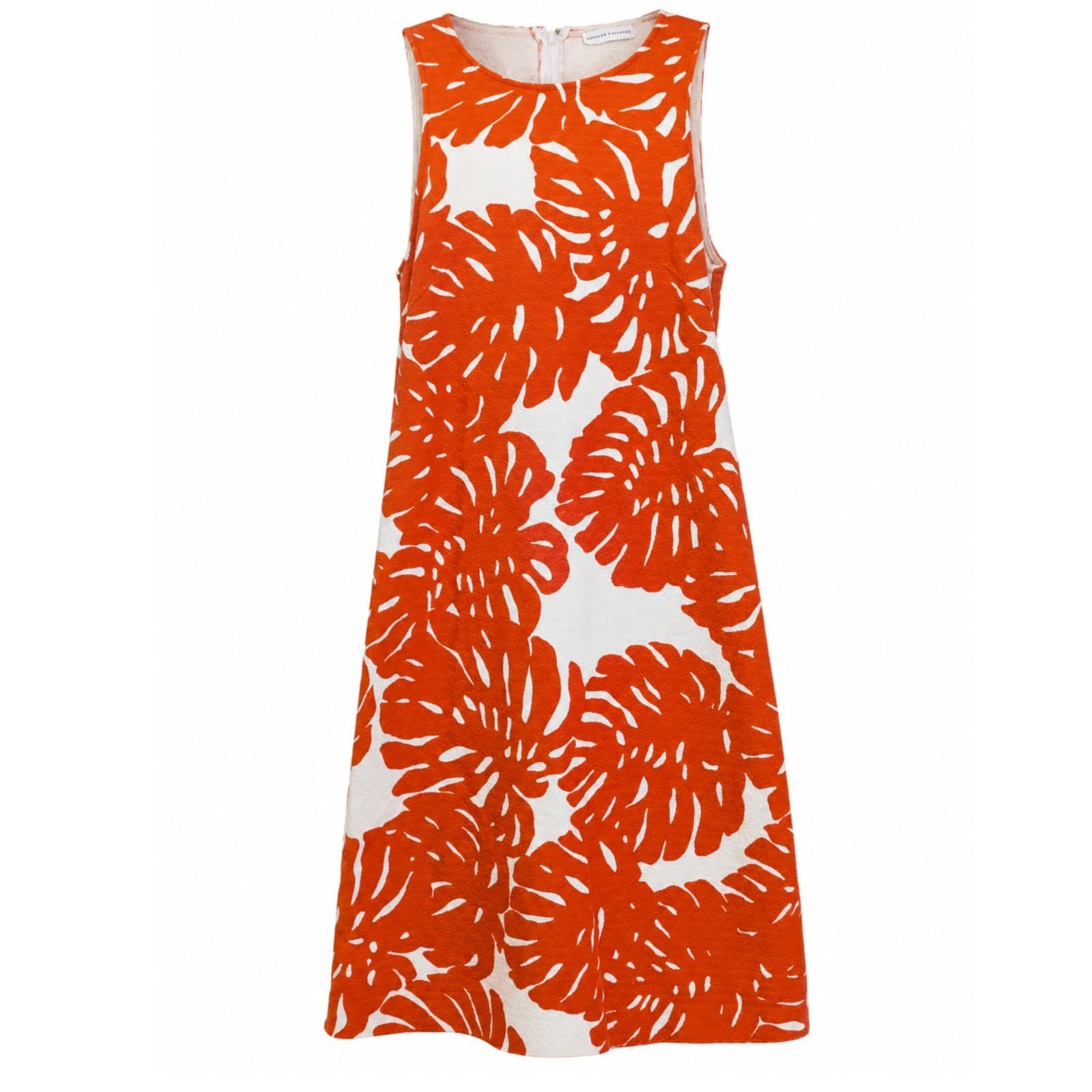Scanlan Theodore Orange Floral Textured Cotton Shift Dress AU 12 Made Australia — photo 1 of 18