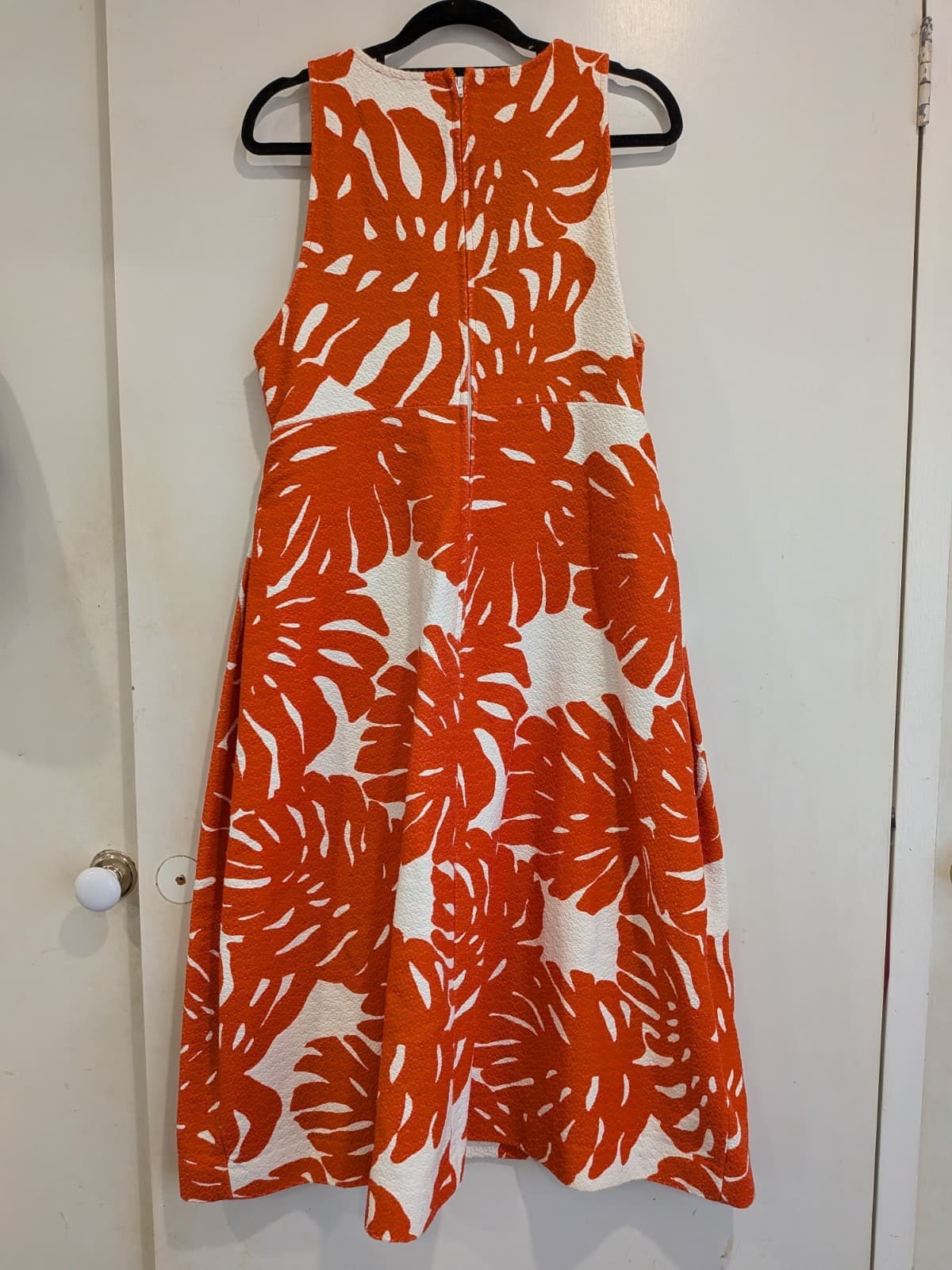 Scanlan Theodore Orange Floral Textured Cotton Shift Dress AU 12 Made Australia — photo 12 of 18