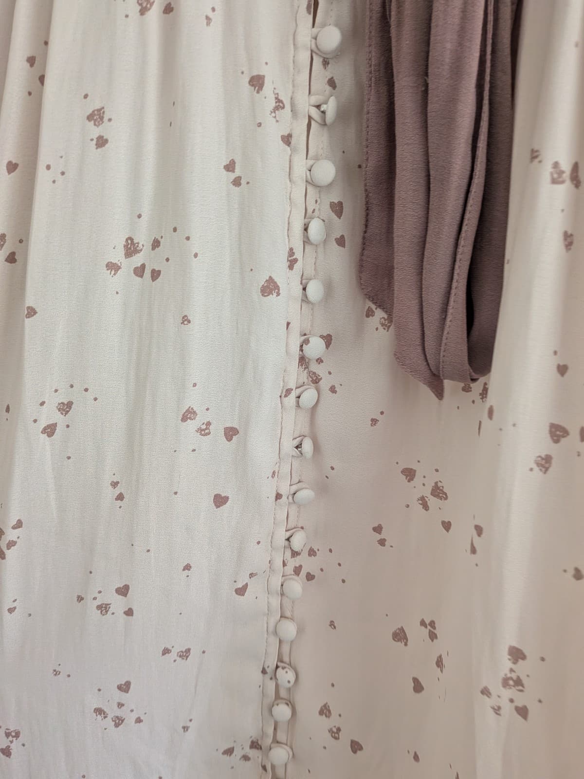 Free People Heart Print Top Size L Cream Brown Romantic Boho Blouse — photo 6 of 10