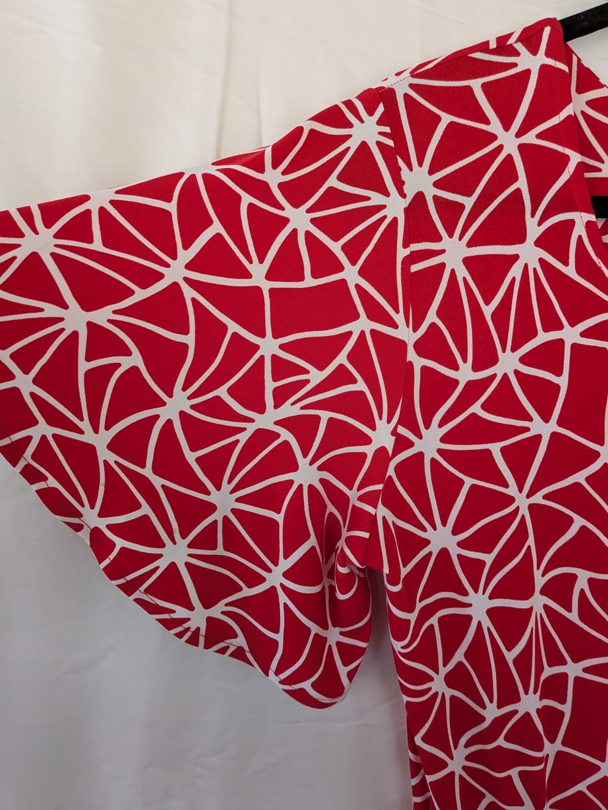 Leina Broughton Red Wrap Dress AU 14 Flutter Sleeve A Line Occasion — photo 6 of 12