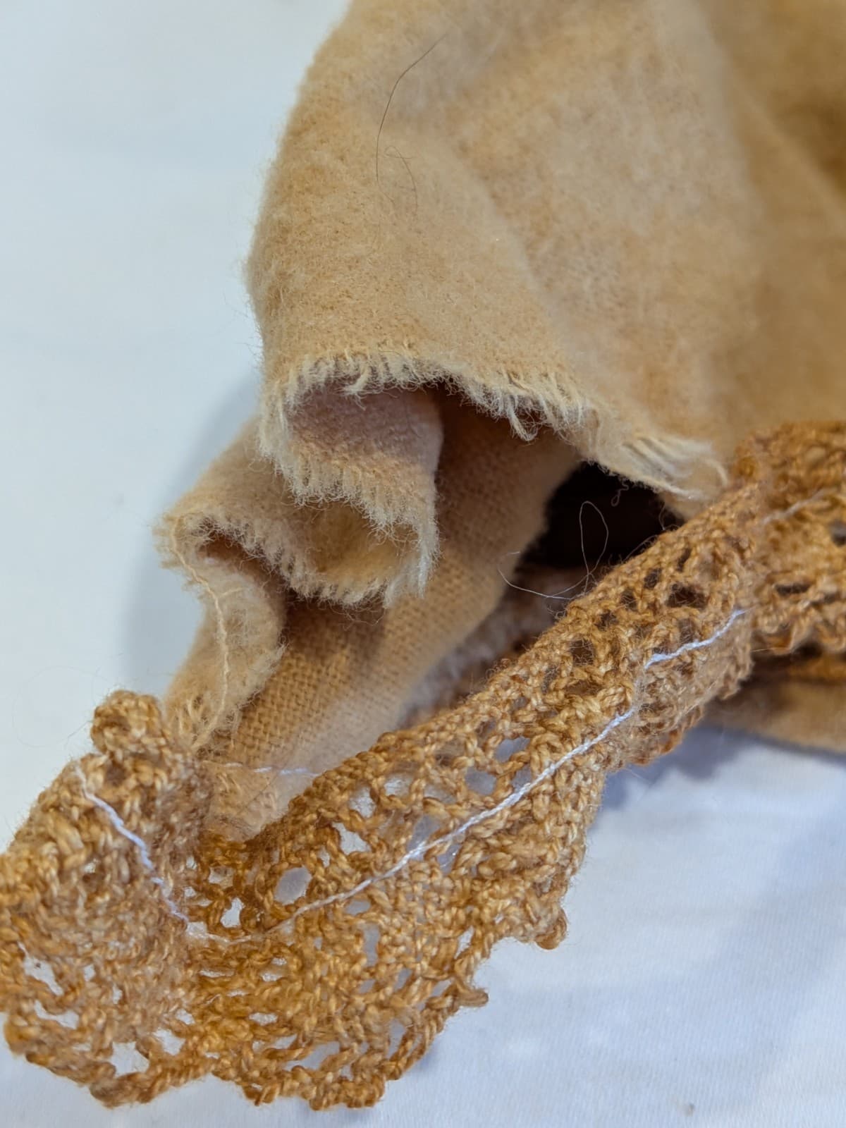 Primitive Sleepytime Bear Handmade Folk Art Plush Rag Doll Teddy Rustic Vintage — photo 10 of 13