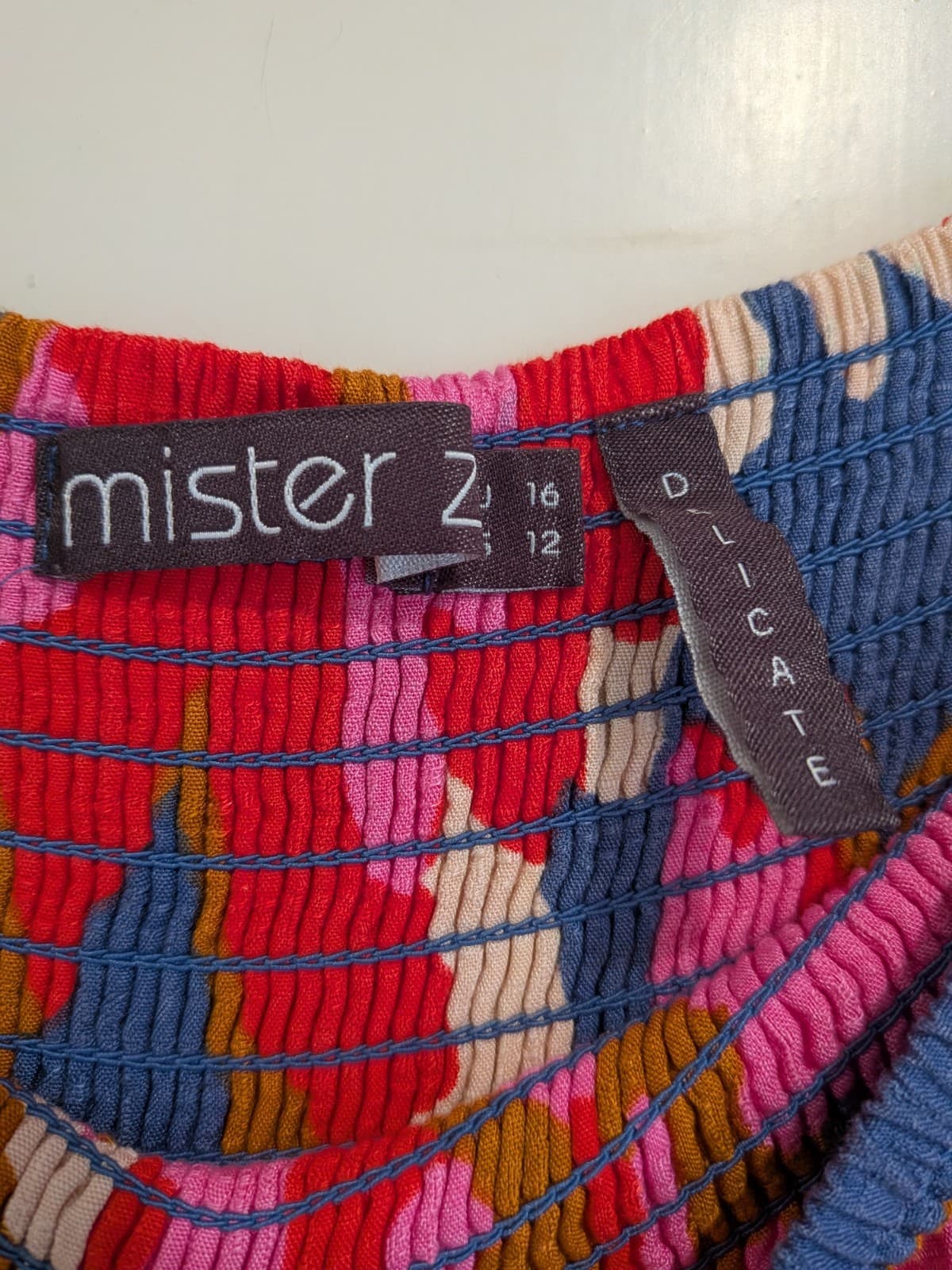 Mister Zimi Maxi Skirt Size 16 Pink Abstract Print Tiered Shirred Waist Boho — photo 7 of 8