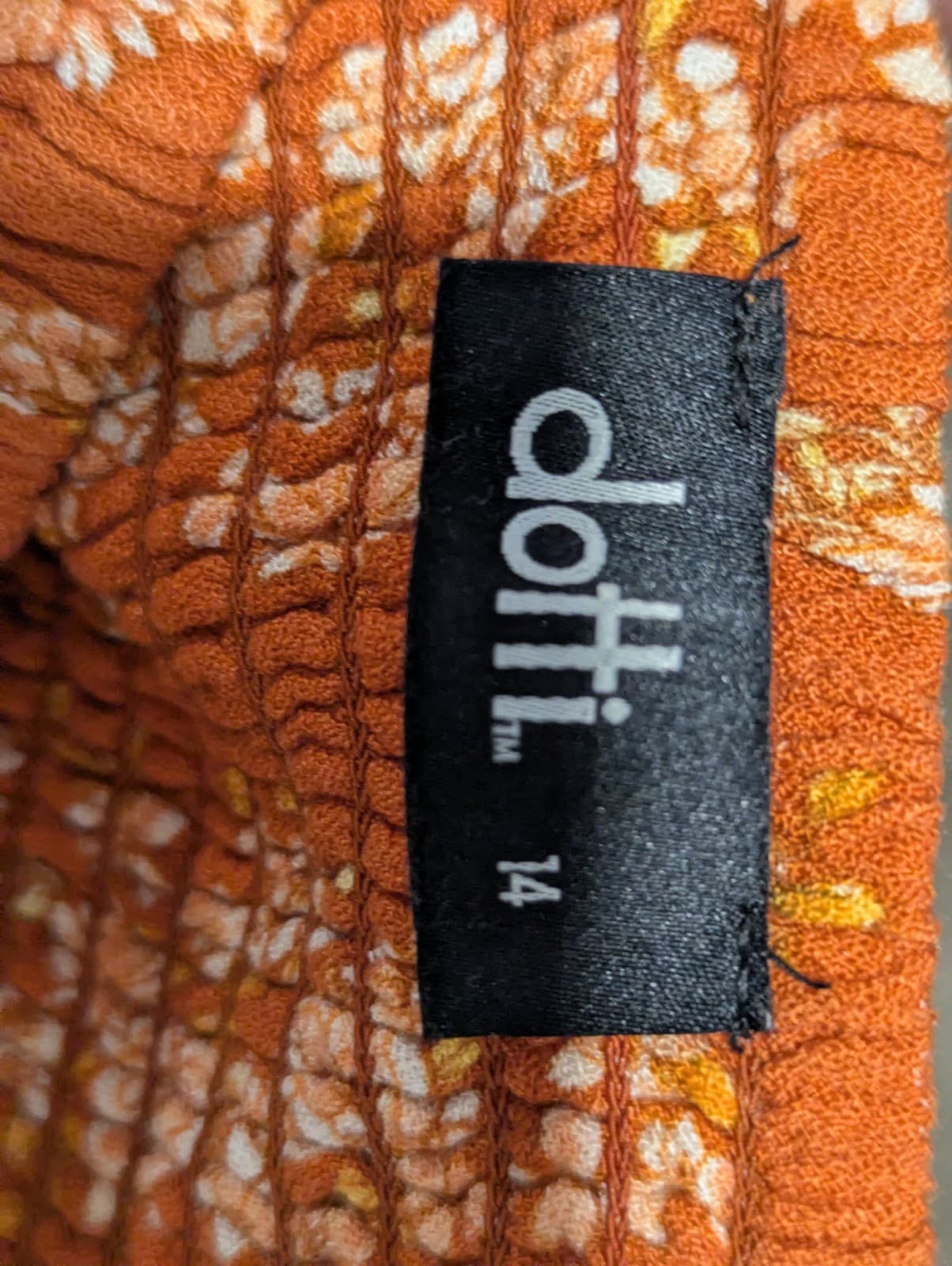 Dotti Romper Orange Floral Viscose Puff Sleeve Summer Boho Size AUS 14 US 10 — photo 13 of 13