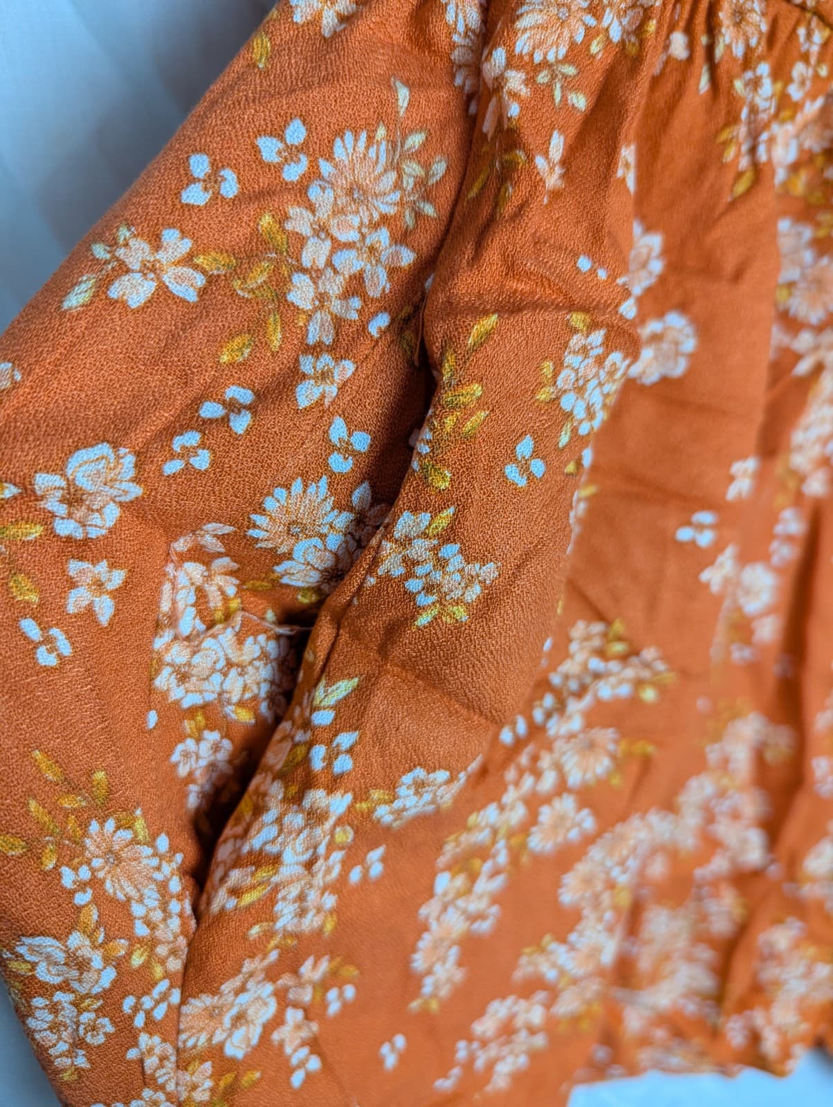 Dotti Romper Orange Floral Viscose Puff Sleeve Summer Boho Size AUS 14 US 10 — photo 9 of 13