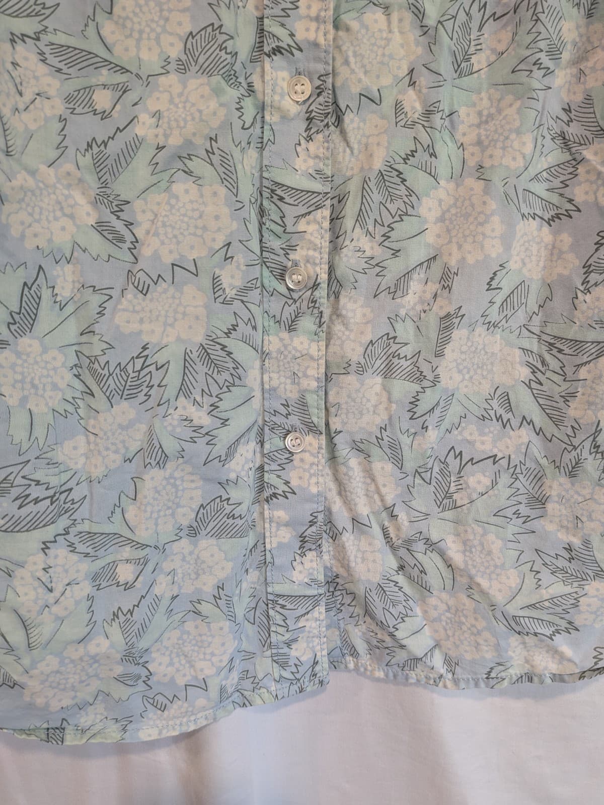 Country Road Floral Button Shirt Womens XL Blue Cotton Casual Smart Office Top — photo 4 of 8