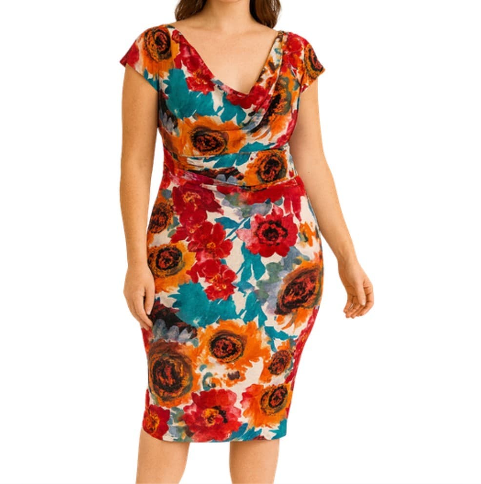 Anthea Crawford Dress Size 12 AUS US 8 Floral Cocktail Red — photo 1 of 8