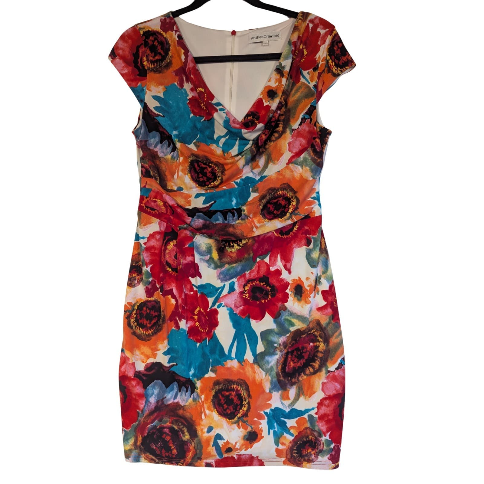 Anthea Crawford Dress Size 12 AUS US 8 Floral Cocktail Red — photo 2 of 8