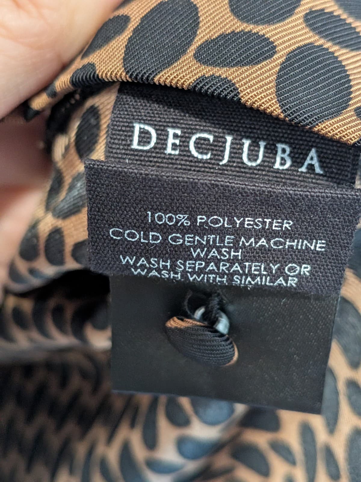 Decjuba Oversized Shirt Blouse Spot Print Brown Black Relaxed Womens Size L — photo 10 of 11