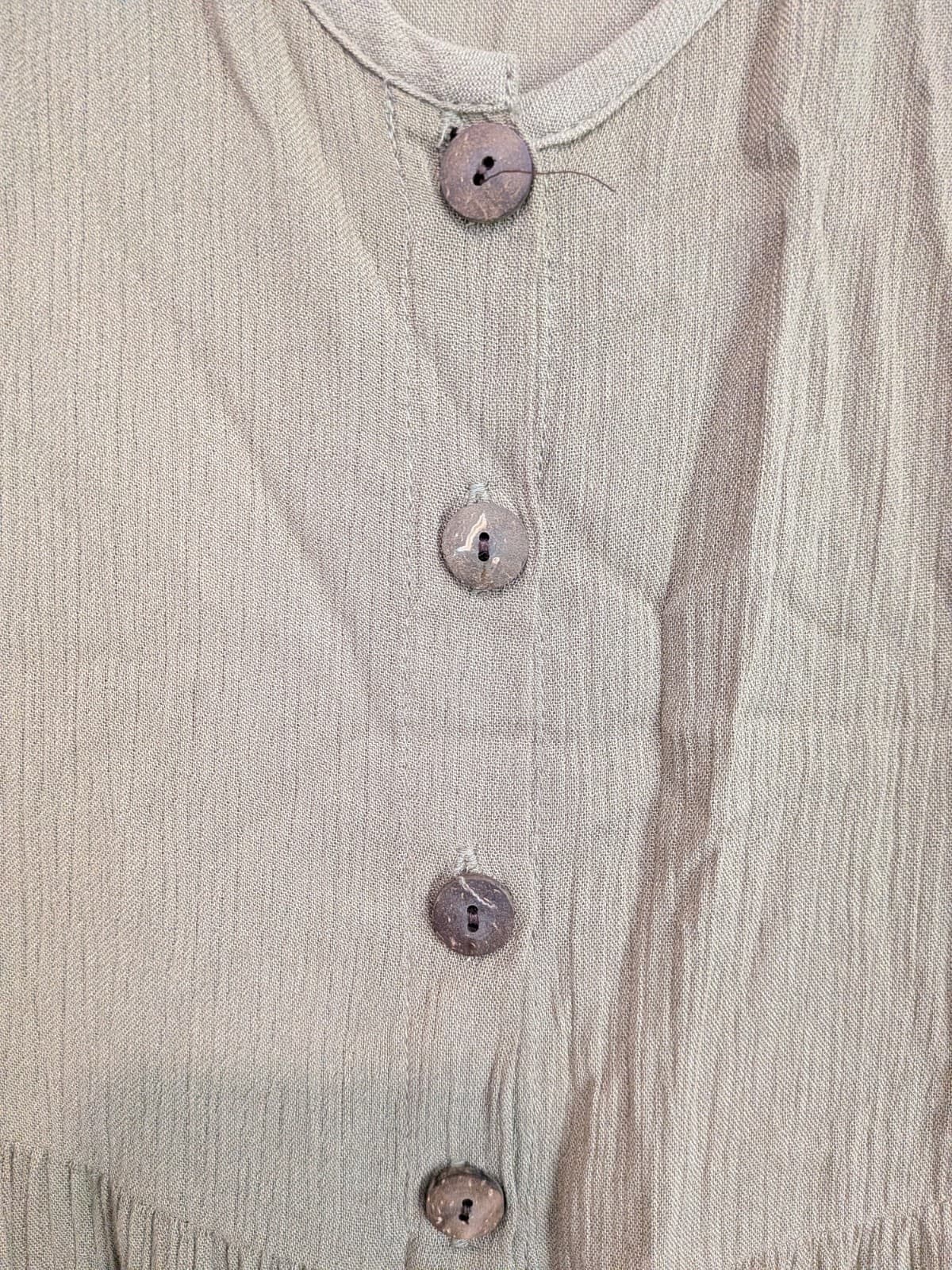 Tree Of Life Dress Size M Boho Rayon Tiered Maxi Button Front Khaki Brown — photo 5 of 8