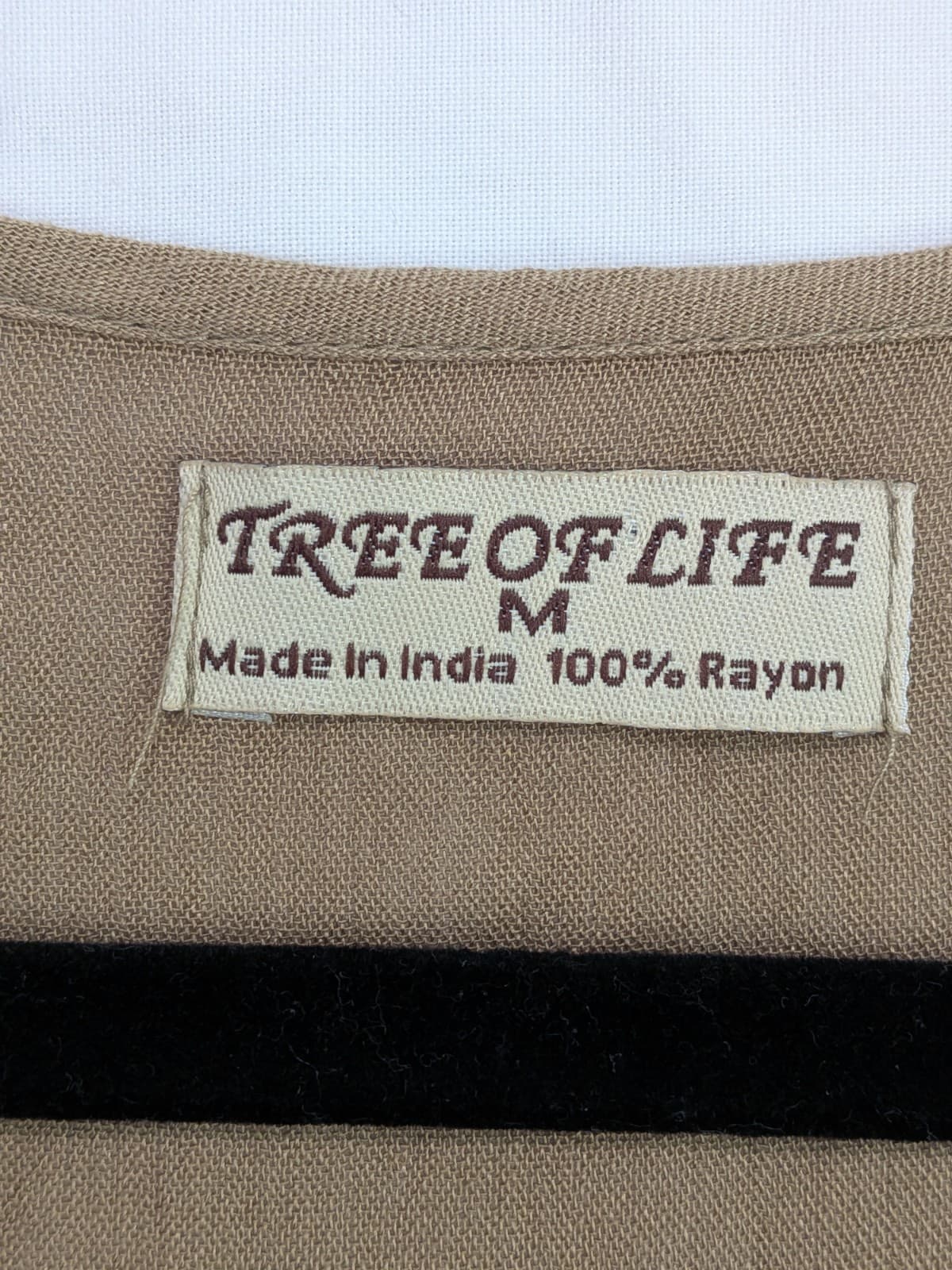 Tree Of Life Dress Size M Boho Rayon Tiered Maxi Button Front Khaki Brown — photo 7 of 8