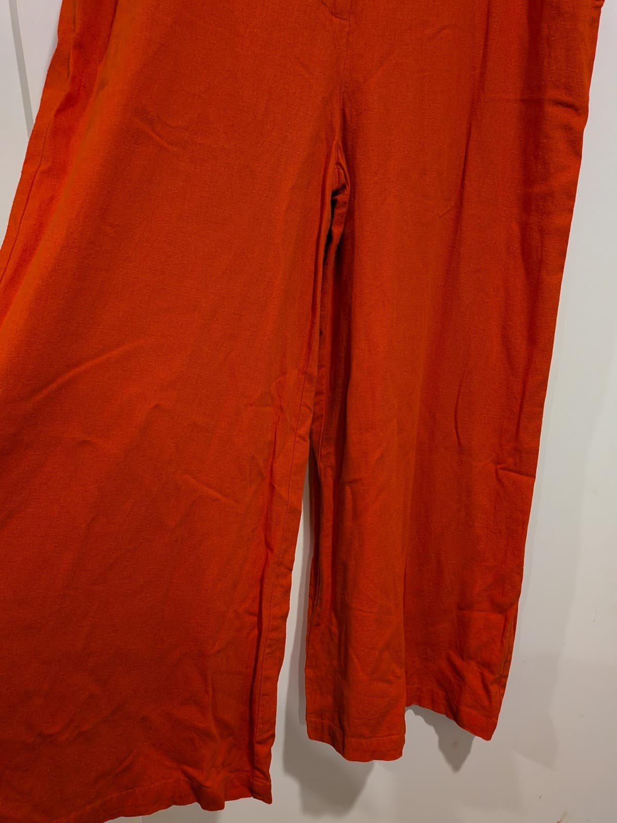 Sportsgirl Red Linen Blend Wide Leg Pants High Rise AUS 14 US 10 — photo 4 of 10