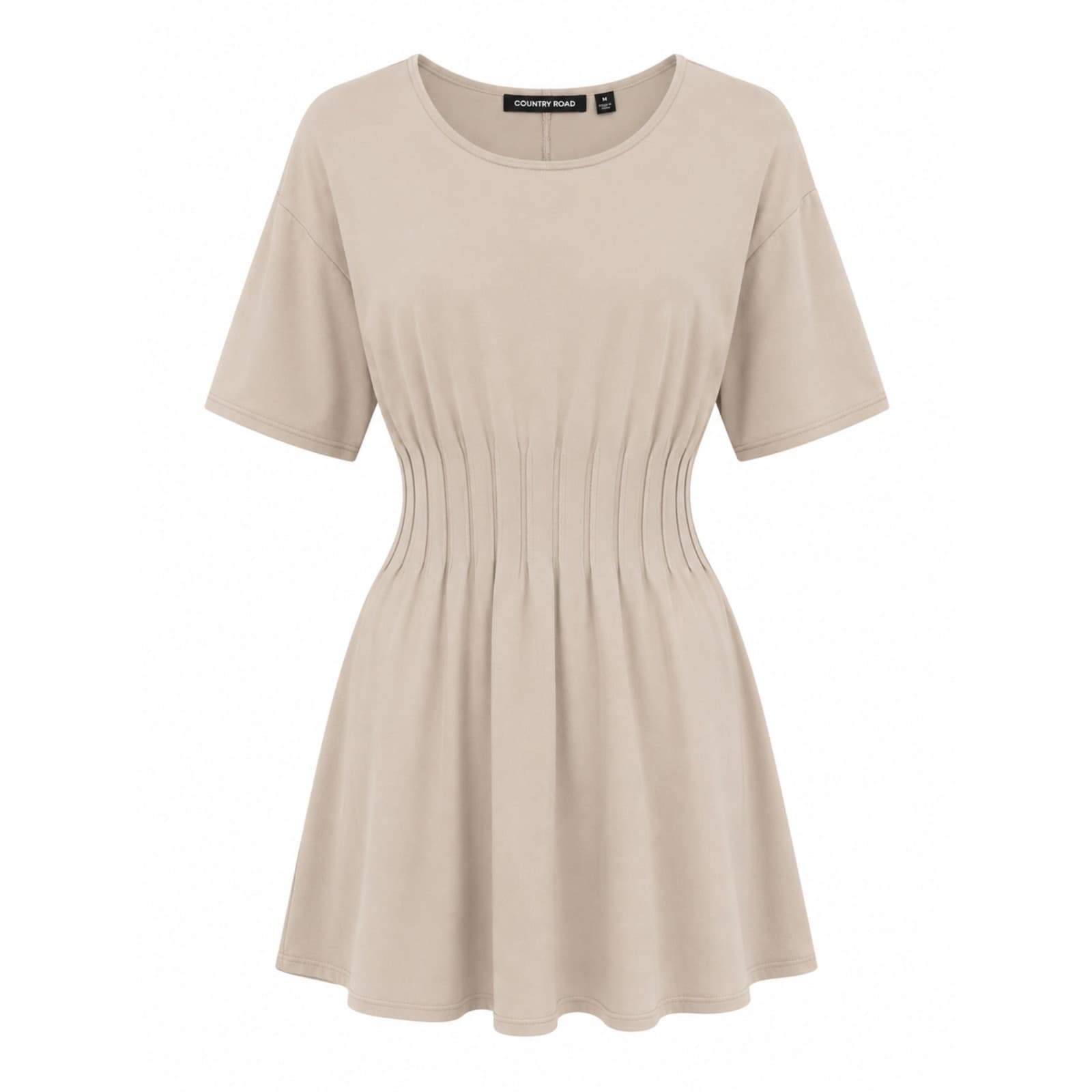 Country Road Knit Dress XL Beige Neutral Knee Length Relaxed Wedding Shirred — photo 1 of 10