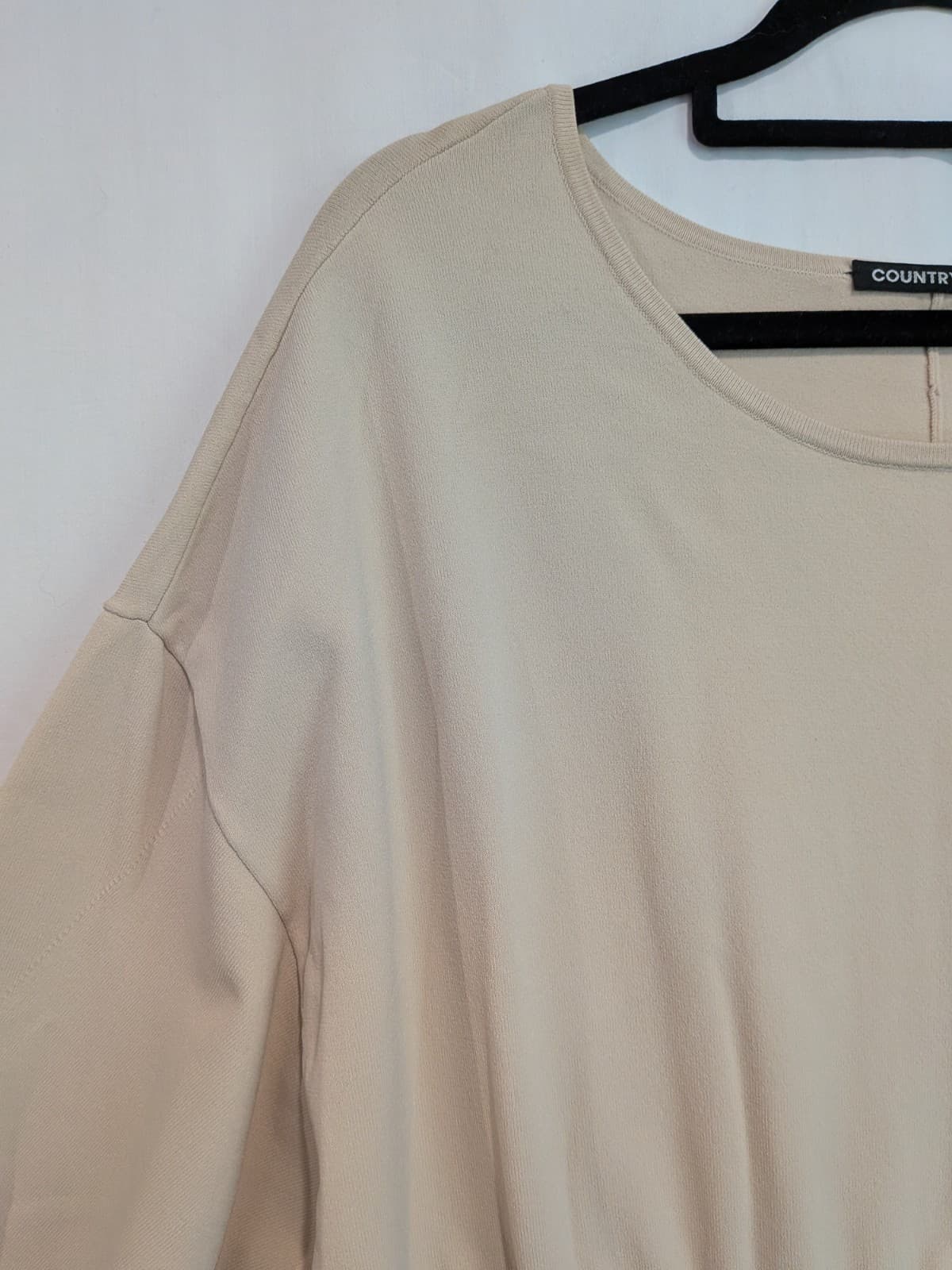 Country Road Knit Dress XL Beige Neutral Knee Length Relaxed Wedding Shirred — photo 6 of 10