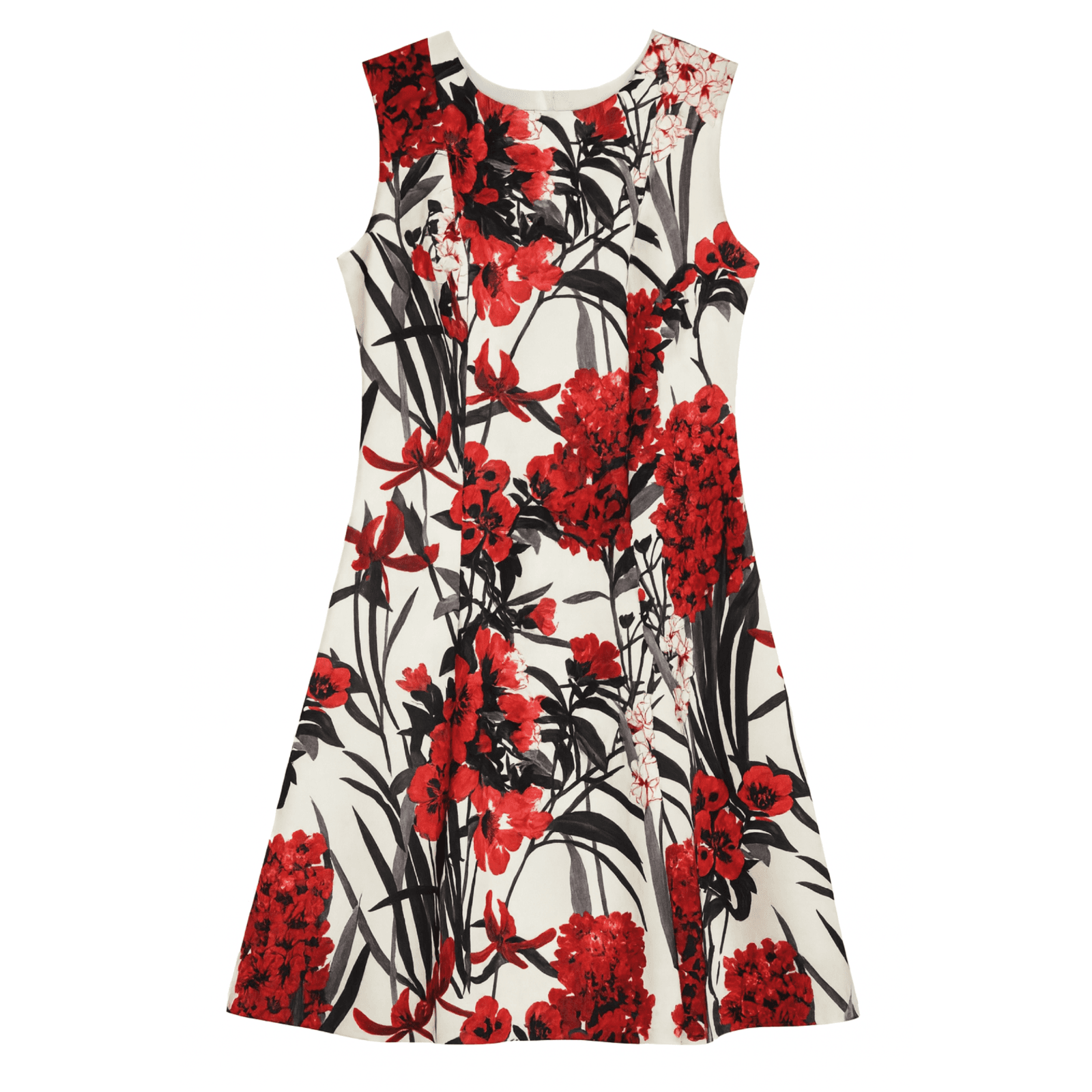 Tommy Hilfiger Dress Plus Size AUS 16 US 12 White Red Floral Fit Flare Cocktail — photo 1 of 10