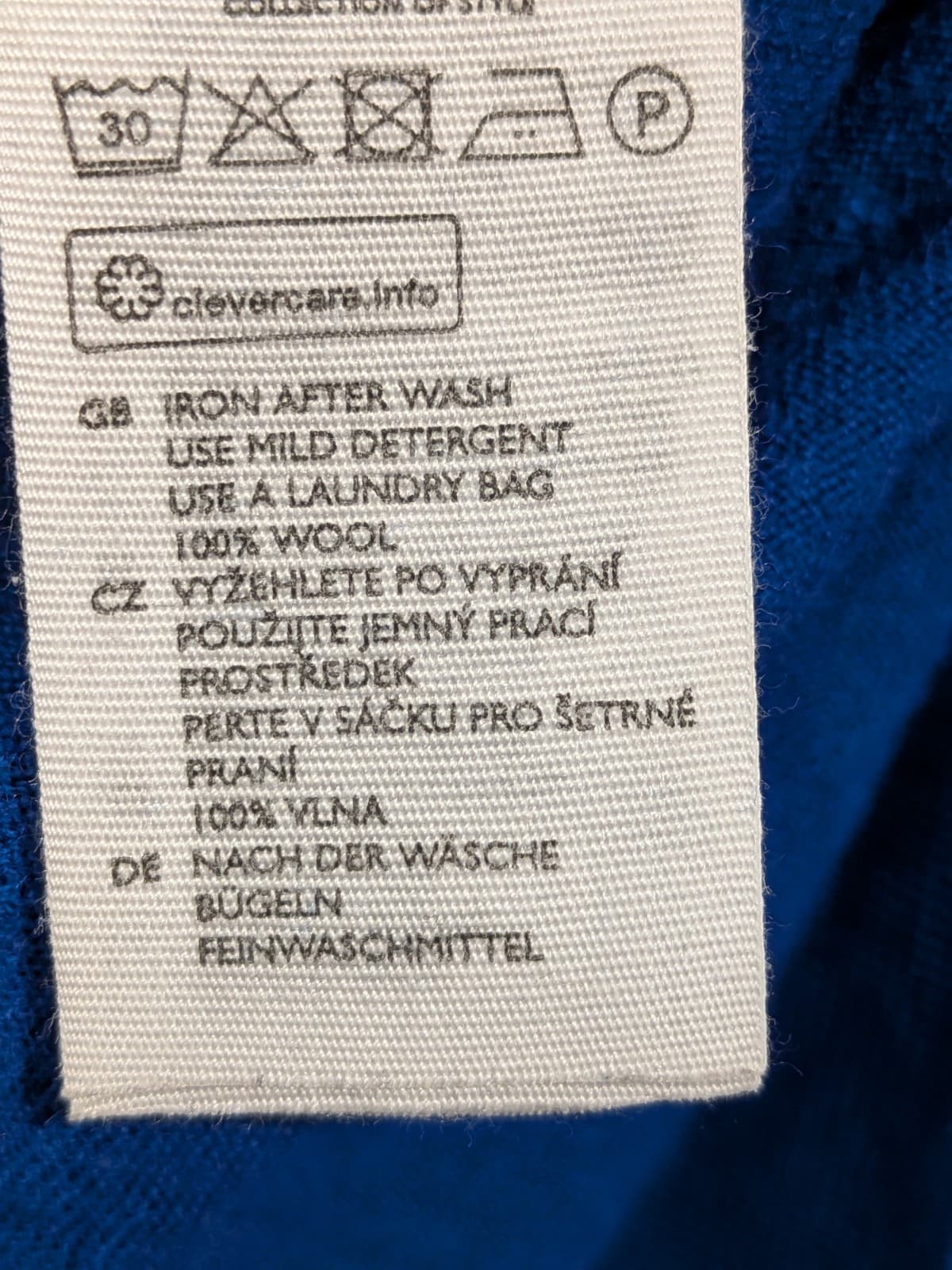 COS 100% Merino Wool Belted Tunic Sweater Blue Long Sleeve Size L — photo 11 of 11