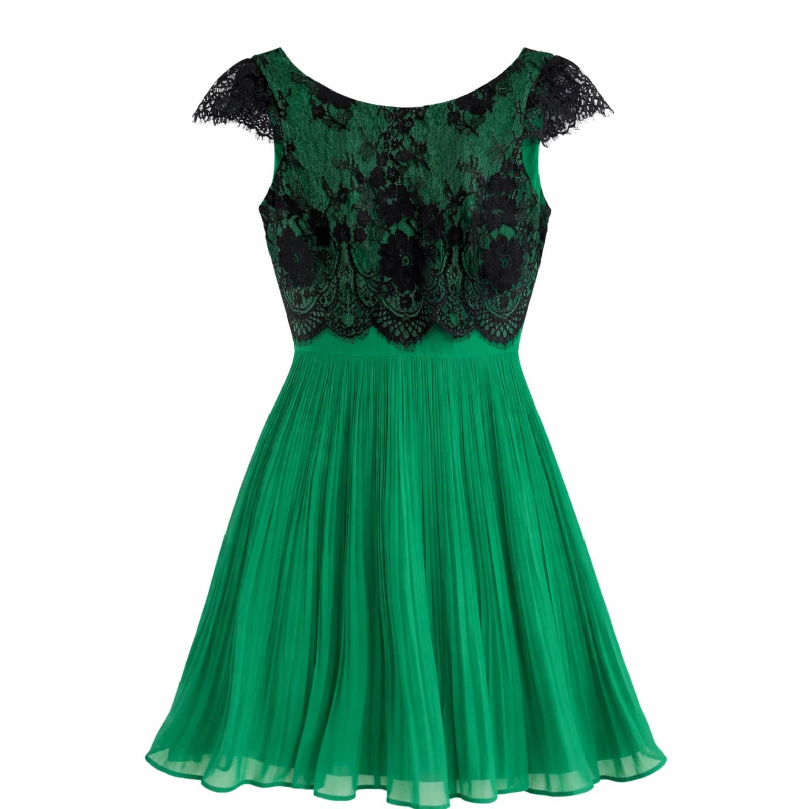 Review Dress Green Lace Pleated Cocktail Party Formal Size Aus 14 US 10 — photo 1 of 10