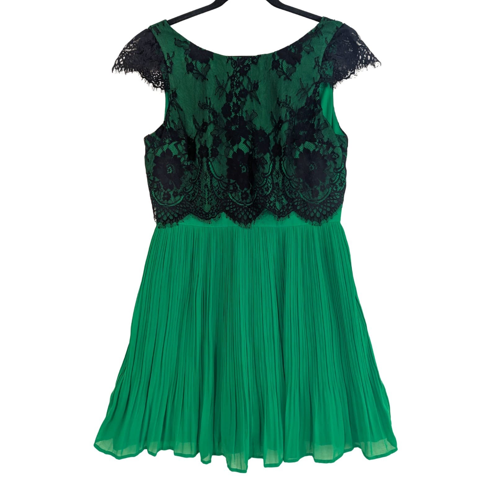 Review Dress Green Lace Pleated Cocktail Party Formal Size Aus 14 US 10 — photo 2 of 10