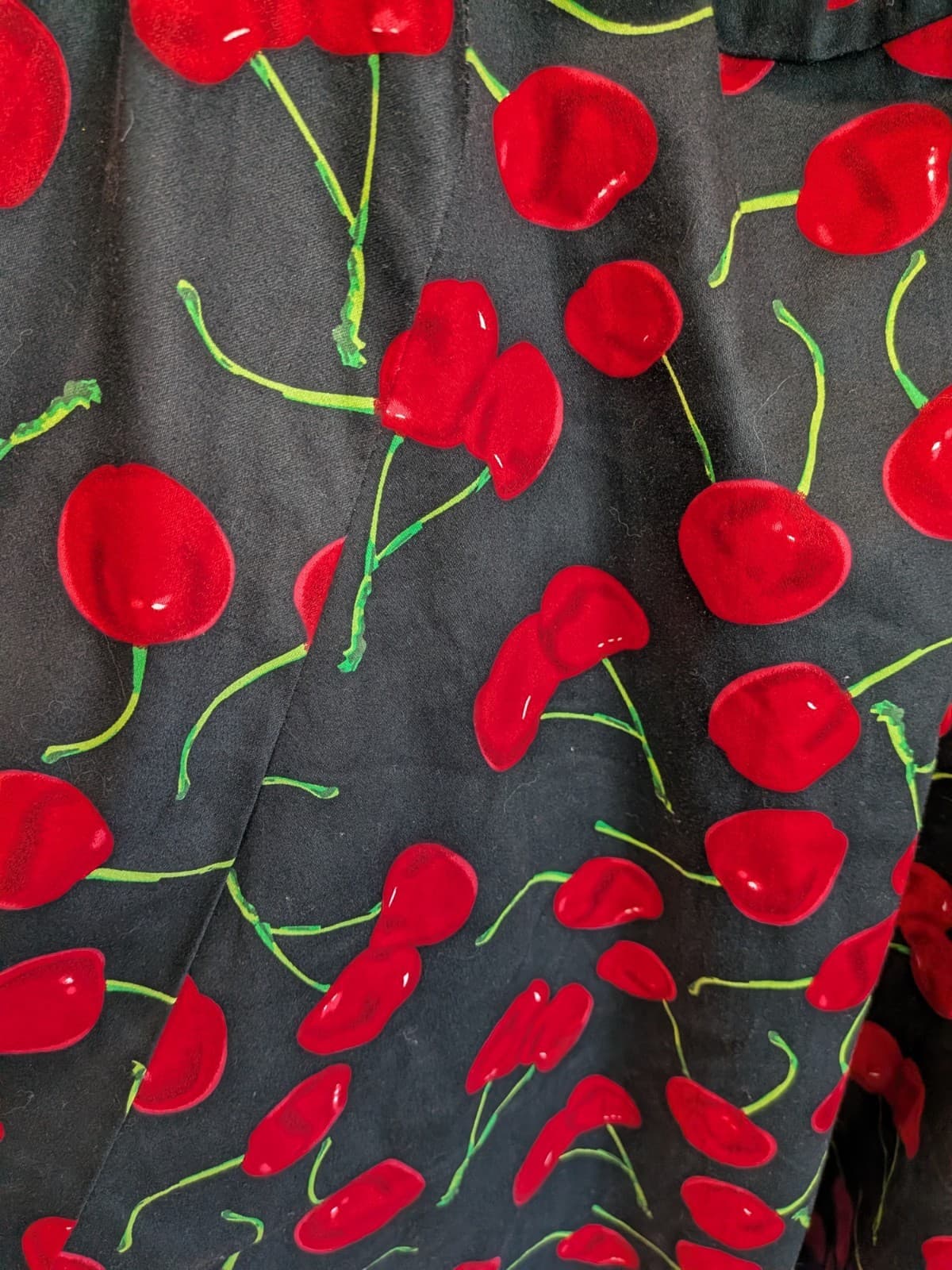 Hearts Roses Cherry Print Halter Dress Rockabilly Pin Up Swing Retro Size 18 — photo 13 of 13