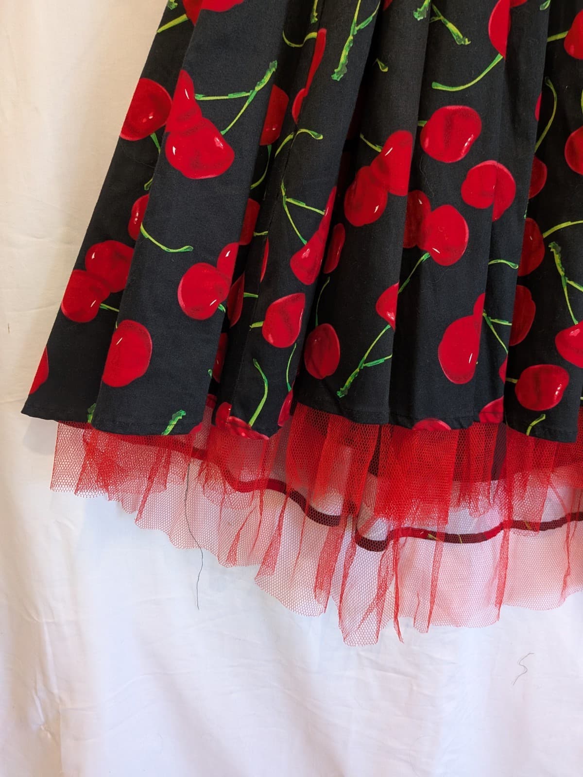Hearts Roses Cherry Print Halter Dress Rockabilly Pin Up Swing Retro Size 18 — photo 4 of 13