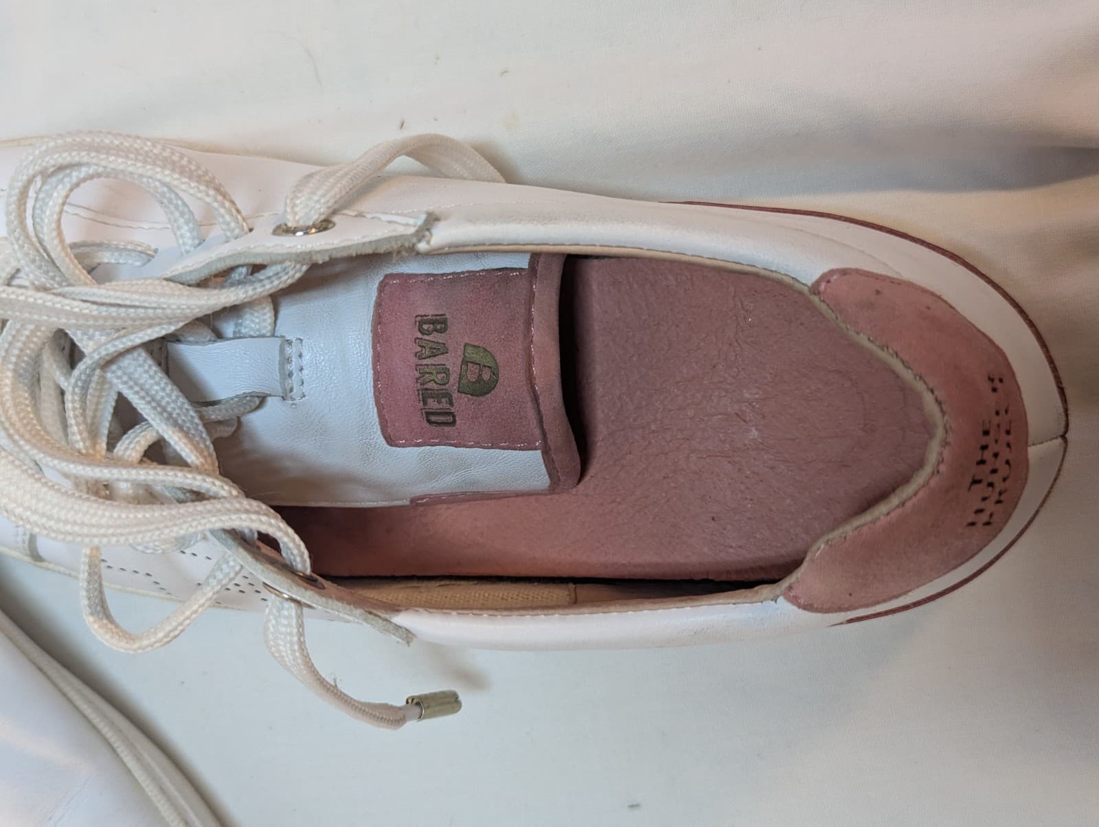 Bared Sneakers Womens 35 Leather White Pink THP Logo Casual Comfort Shoes — photo 16 of 17