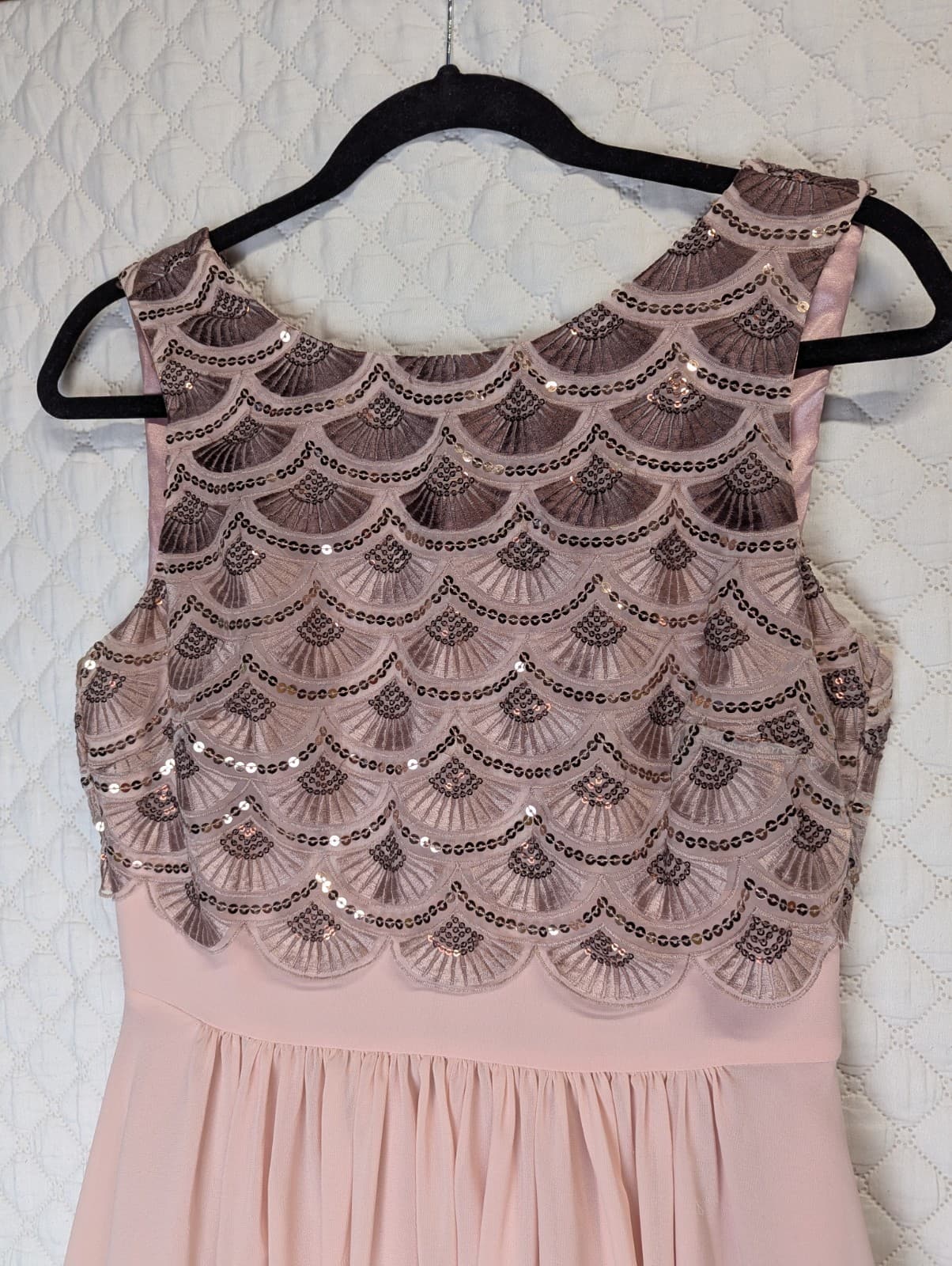 Review Dress Size Aus 10 US 6 Pink Sequin Embroidered A Line Pink Cocktail Glam — photo 4 of 10