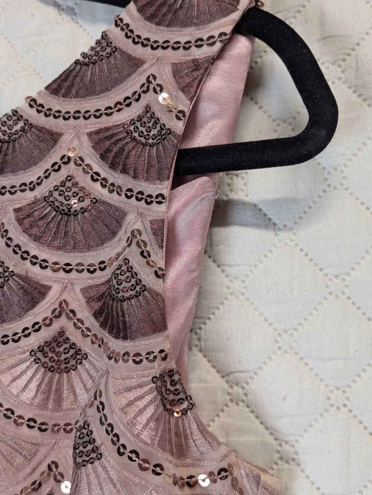 Review Dress Size Aus 10 US 6 Pink Sequin Embroidered A Line Pink Cocktail Glam — photo 6 of 10