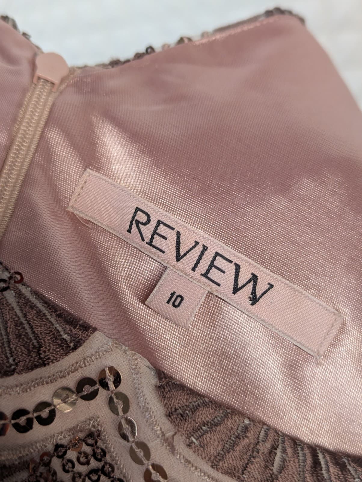 Review Dress Size Aus 10 US 6 Pink Sequin Embroidered A Line Pink Cocktail Glam — photo 9 of 10