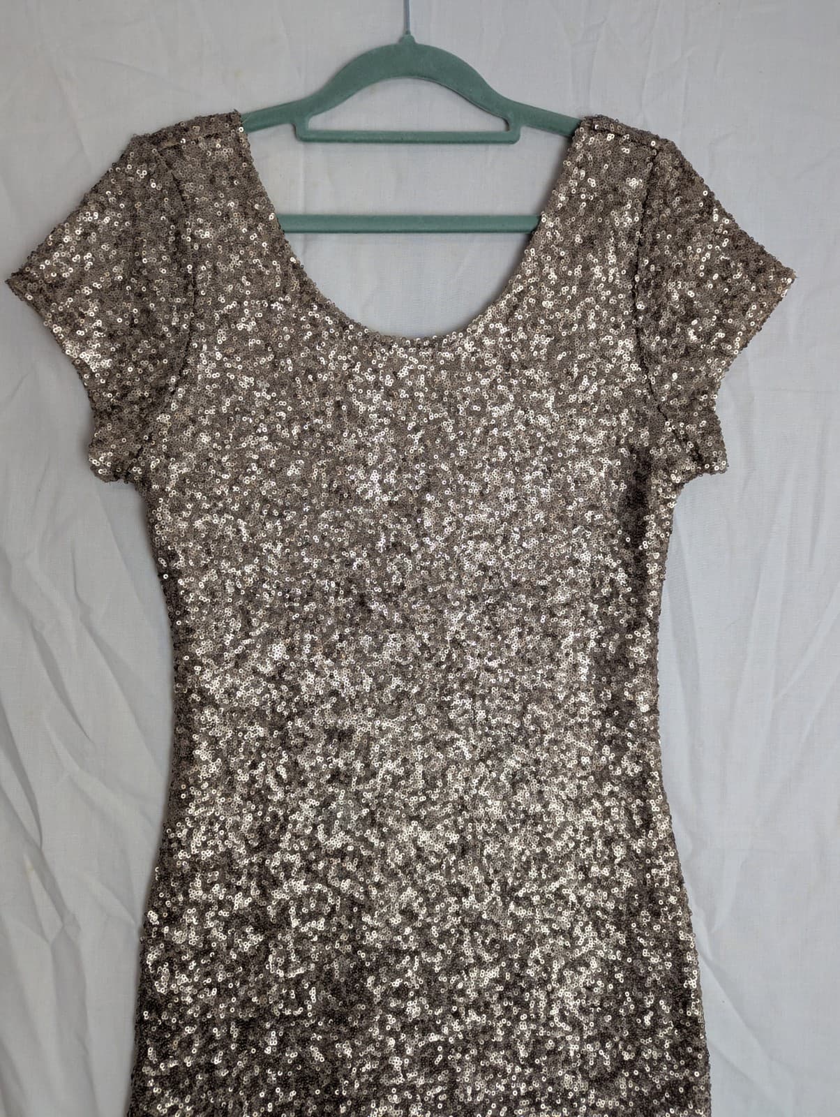Dotti Dress Size M AUS 10 US 6 Gold Sequin Bodycon Party Mini Short Sleeve Glam — photo 4 of 9