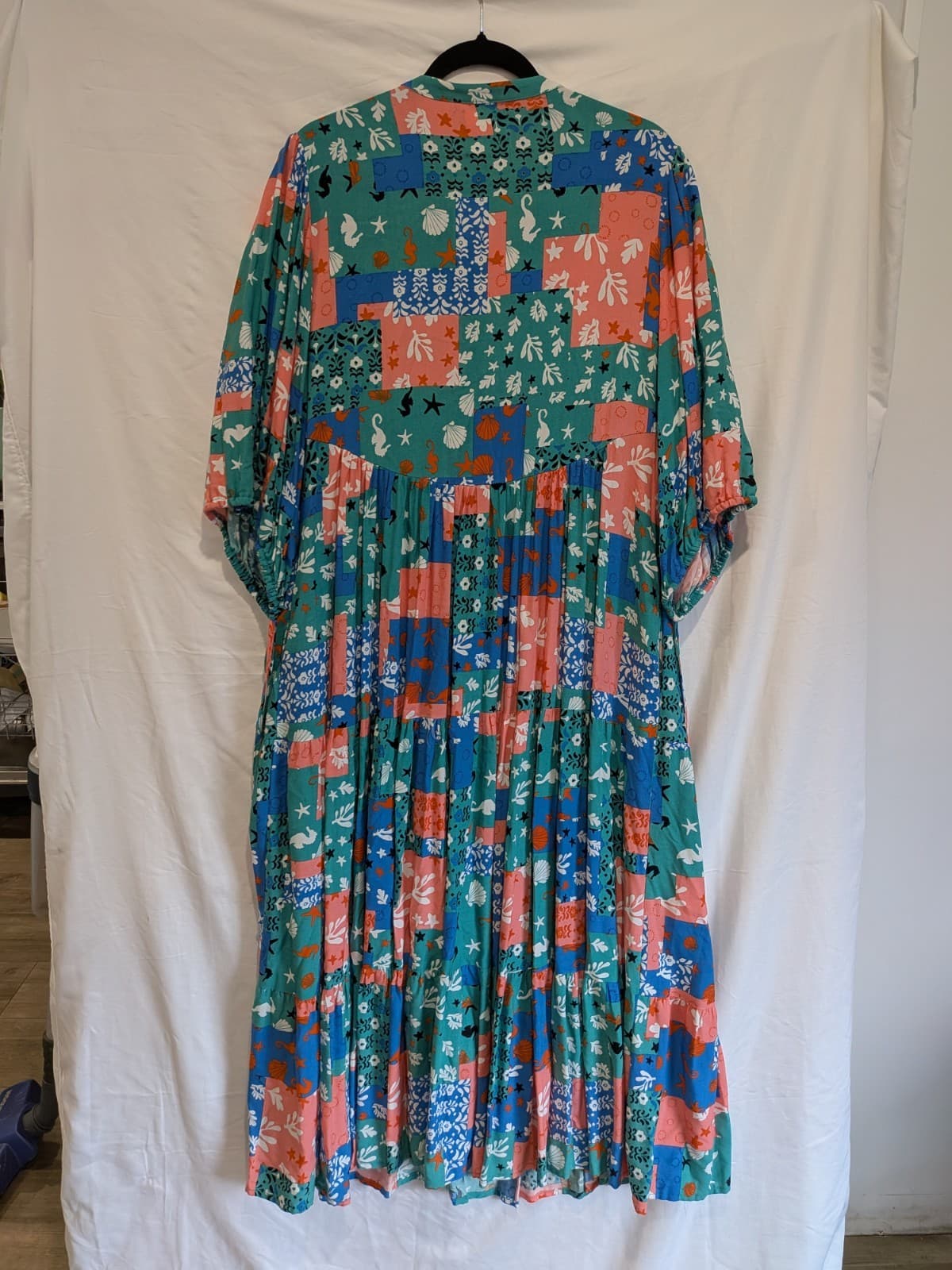 Dreamcatcher BNWT Maxi Dress Size 14 XL 16 Coastal Patchwork Boho Rayon Resort — photo 12 of 12
