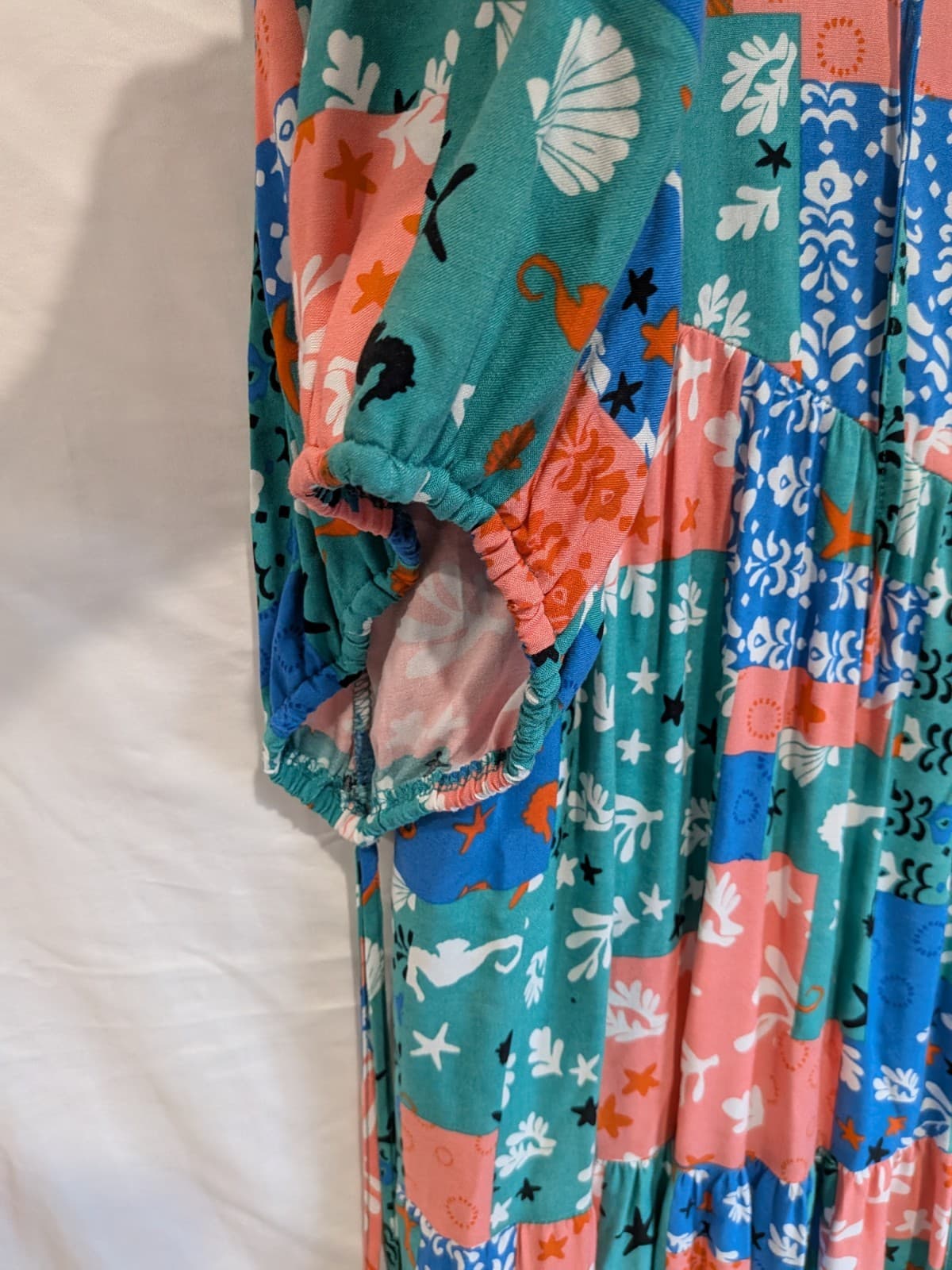 Dreamcatcher BNWT Maxi Dress Size 14 XL 16 Coastal Patchwork Boho Rayon Resort — photo 6 of 12